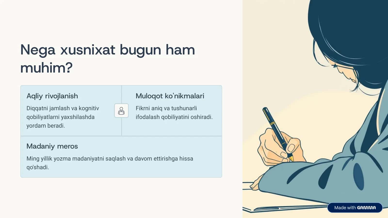 Xusnixatni O'rganishning 2