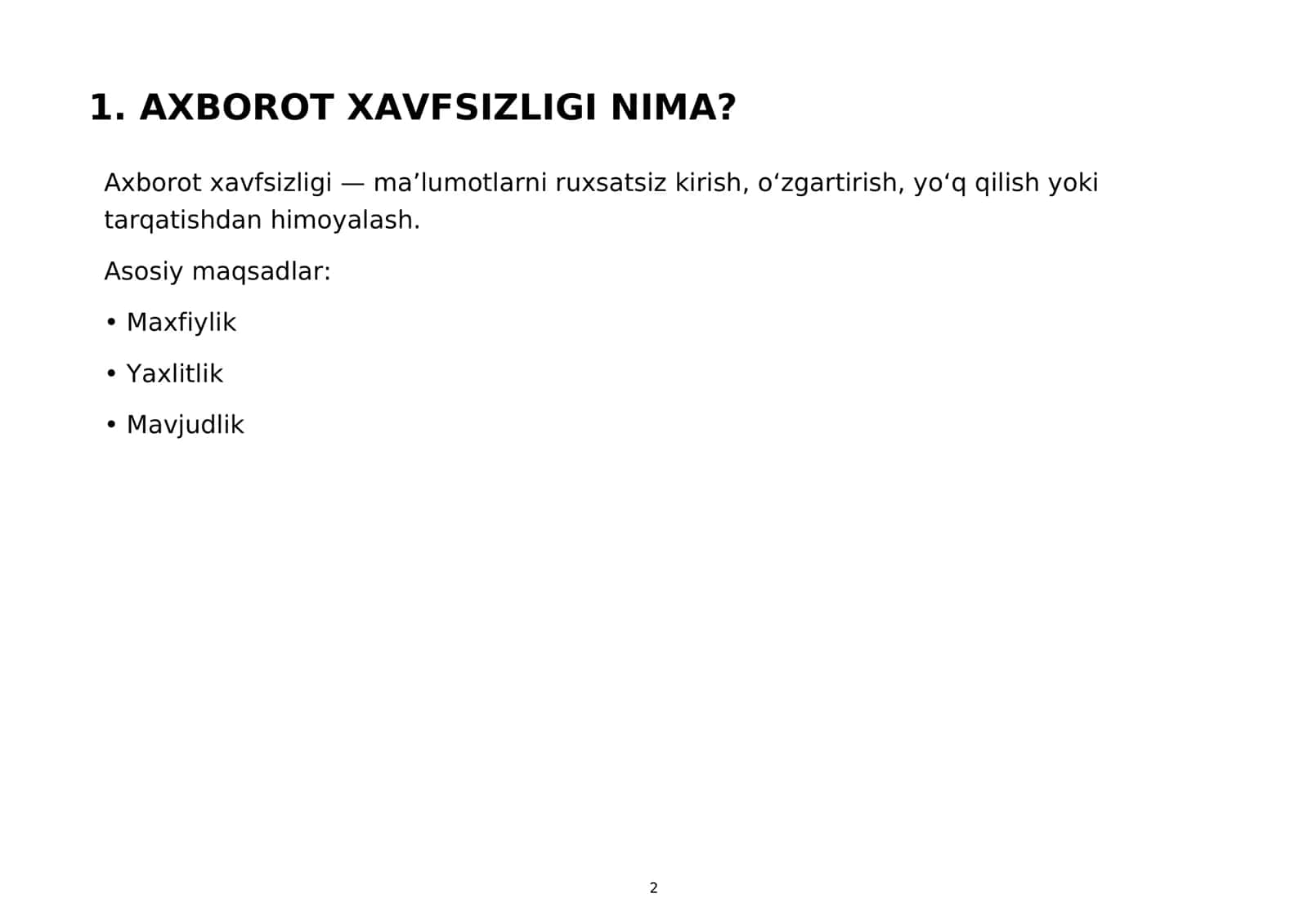 AXBOROT XAVFSIZLIGI VA KIBERHUJUMLAR 2