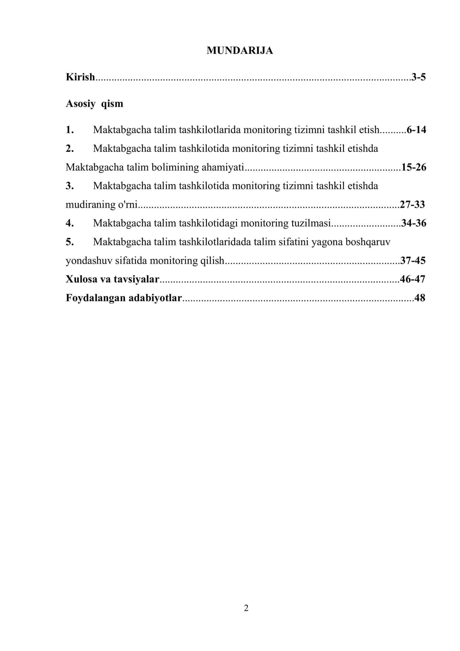 Maktabgacha ta’lim tashkilotida manitoring tizimni tashkil etish 2