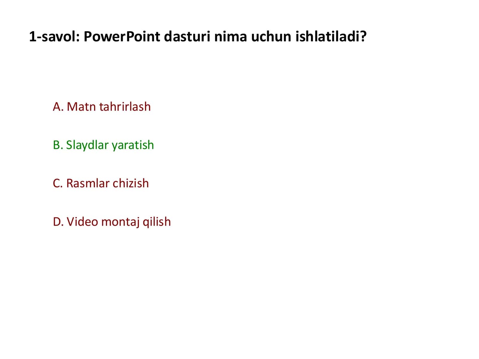 PowerPoint dasturi 2