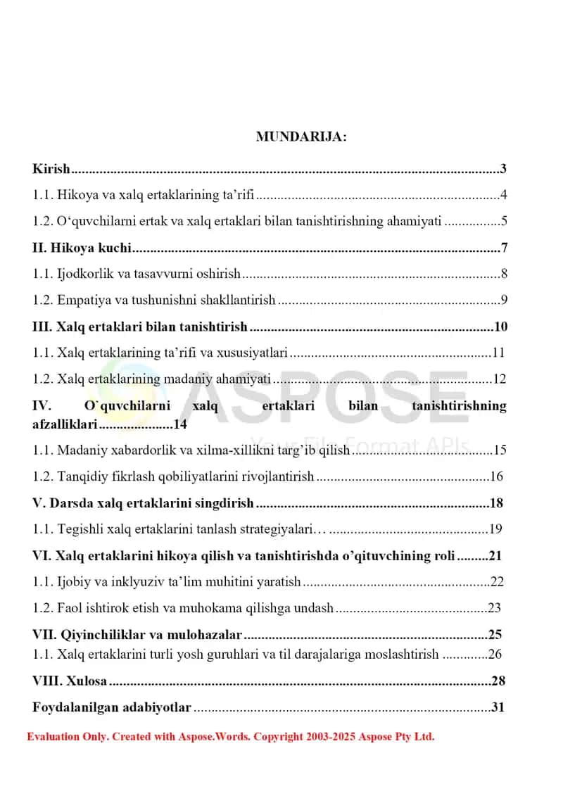 O'quvchilarni hikoya va ertak janri bilan tanishtirish 2