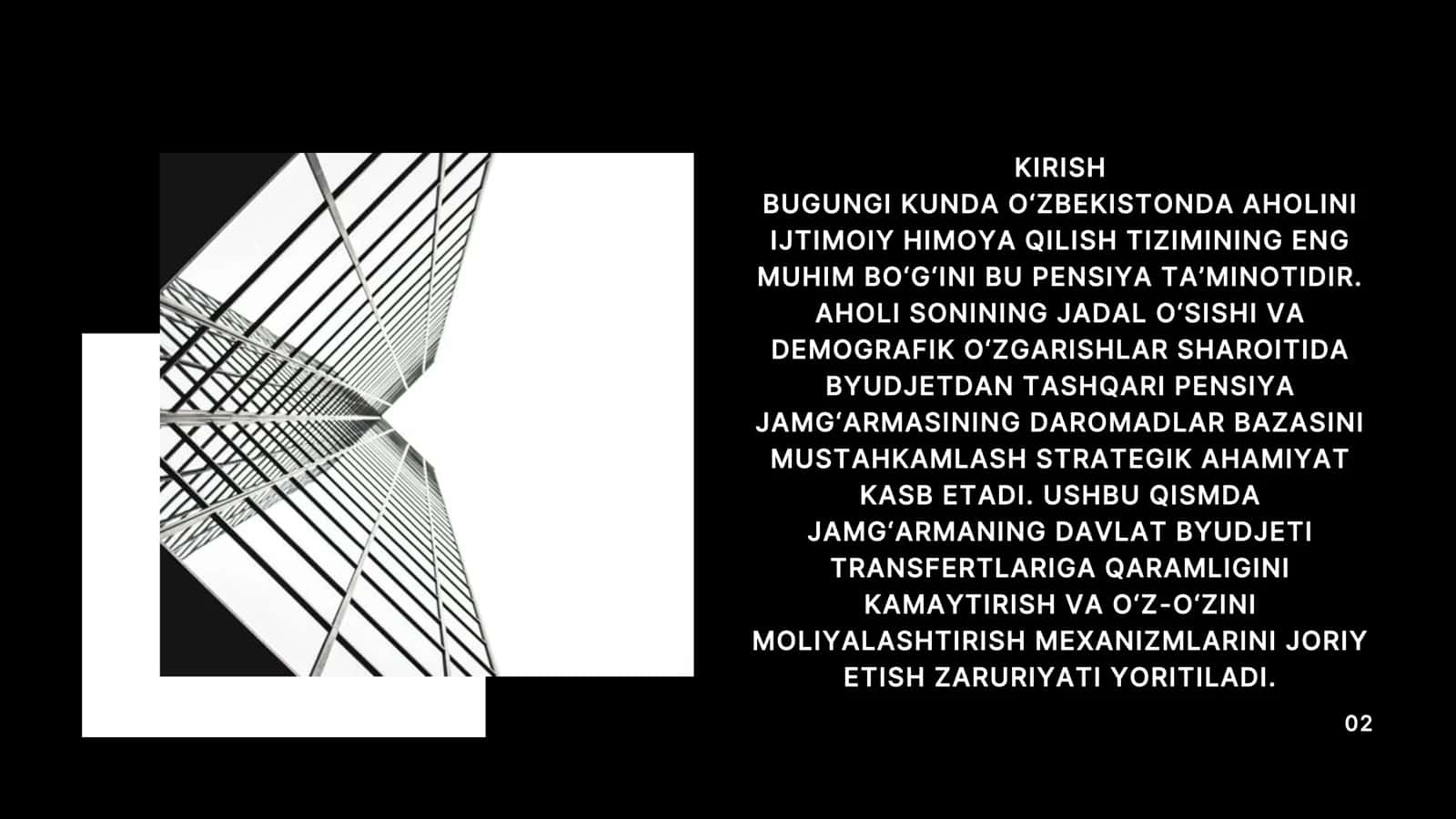 BYUDJETDAN TASHQARI PENSIYA JAMG`ARMASINING DAROMADLARINI SHAKLLANTIRISH MEXANIZMINI TAKOMILLASHTIRISH 2