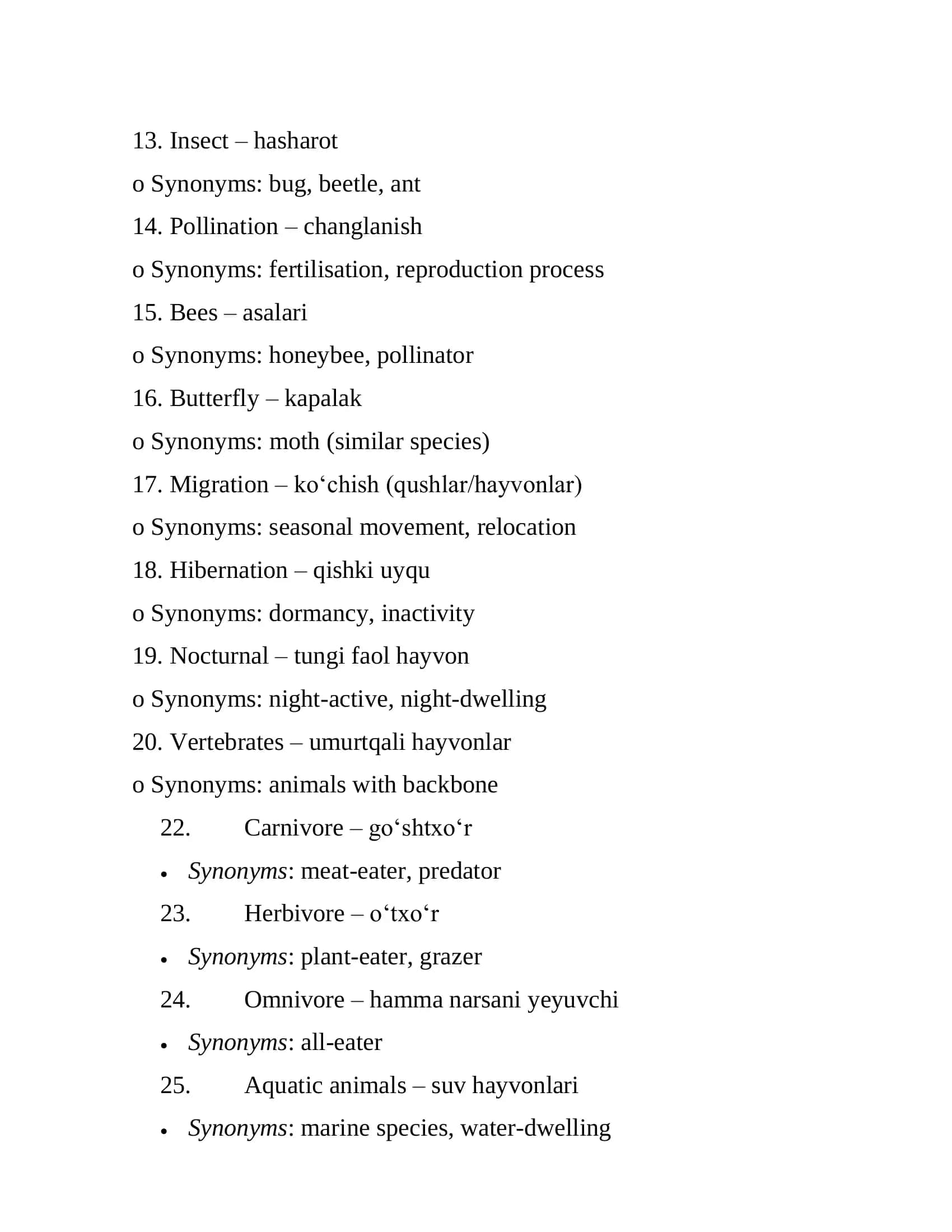 Vertebrates 2