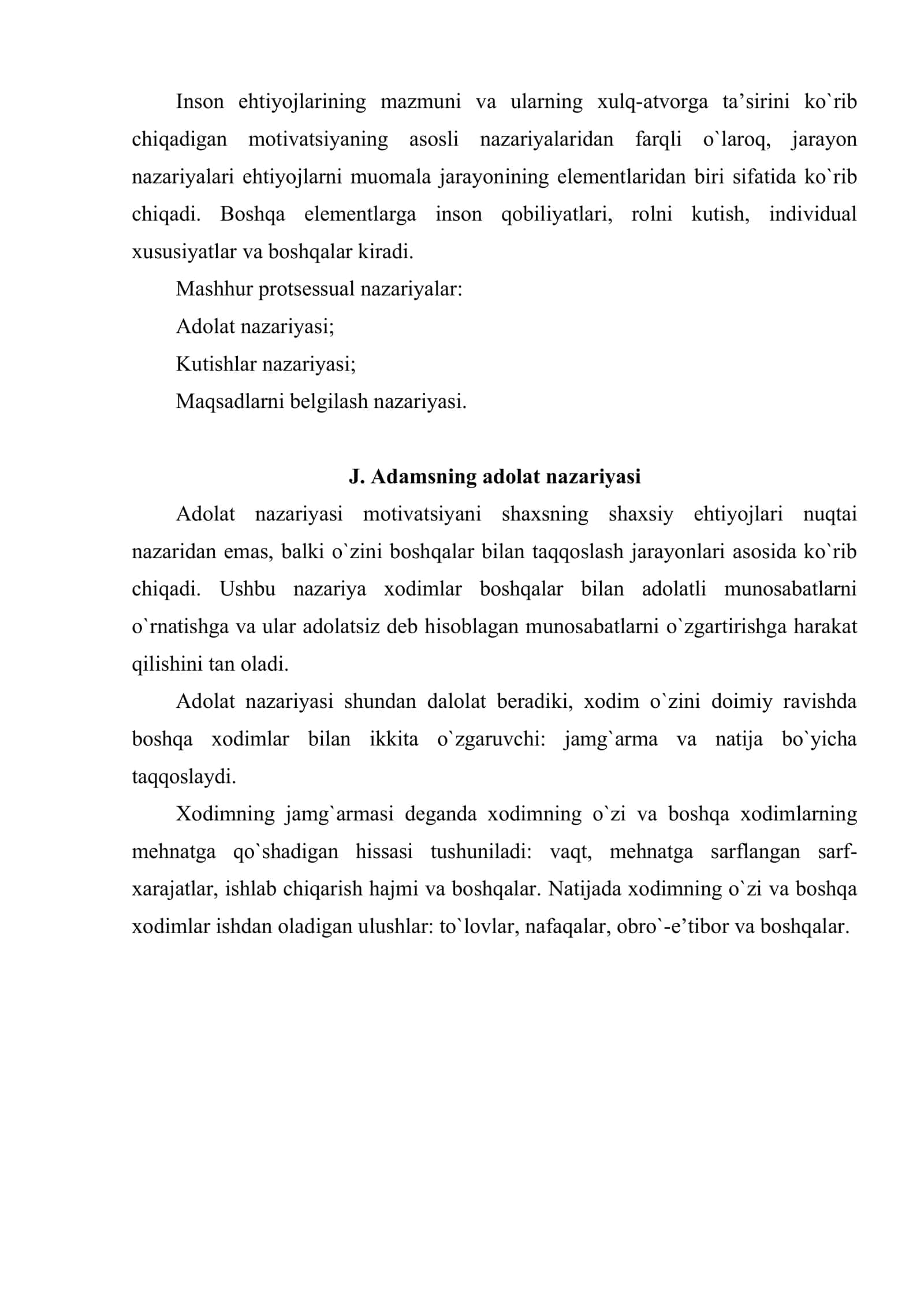 Motivatsiyaning protsessual nazariyalari 2