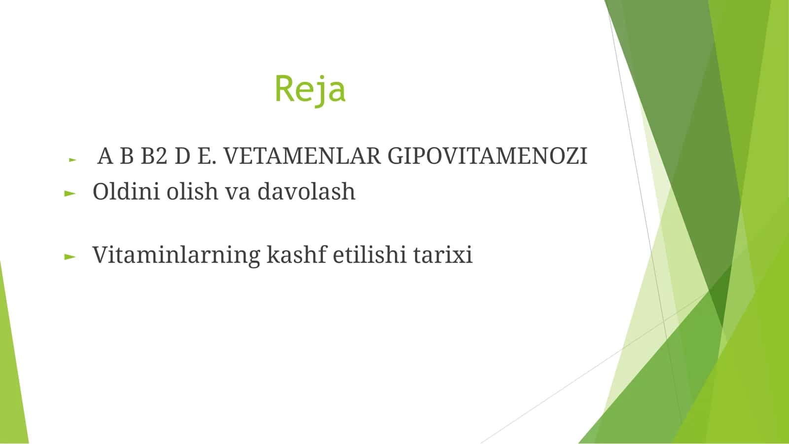 GIPOVITAMENOZLAR VA ULARNING OG’IZ BO’SHLIG’I TO’QIMALARIDA NAMOYON BO’LISHI 2