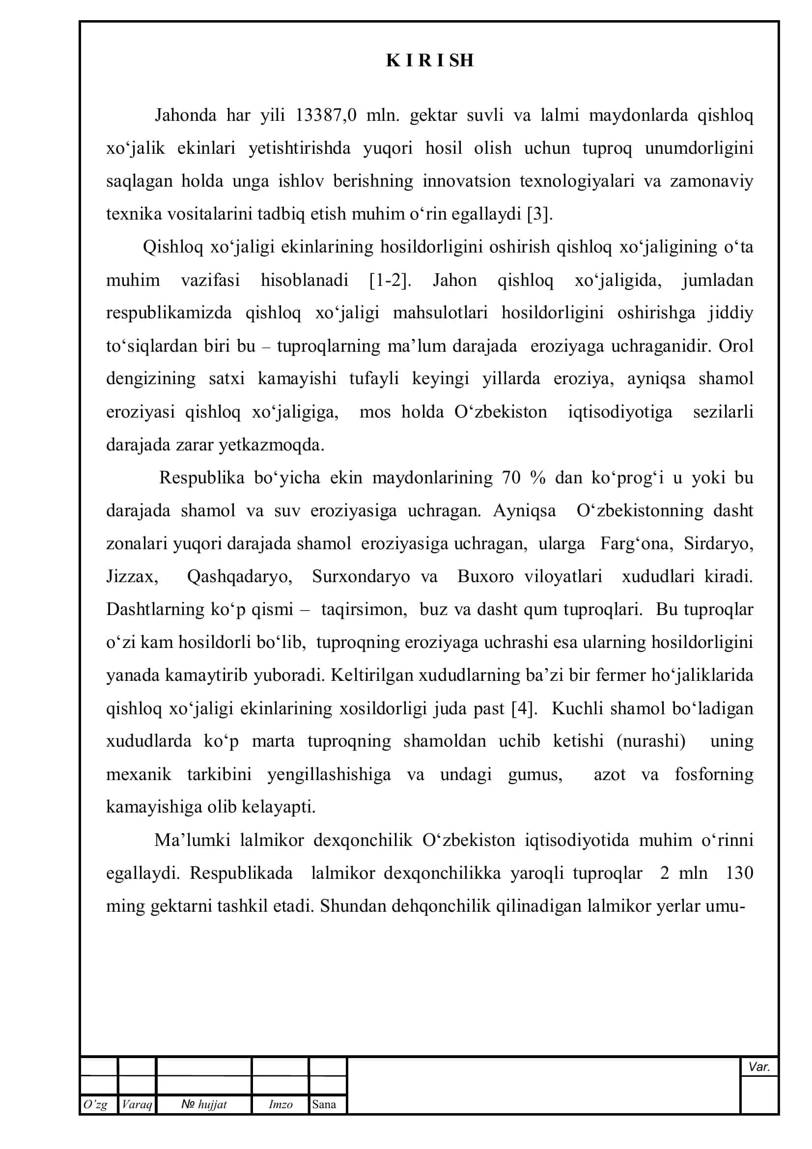 "TAKOMILLASHGAN CHIZEL PLUG YORDAMIDA LALMI YERLARNI EKISHGA TAYYORLASHNI MEXANIZATSIYALASH" 2