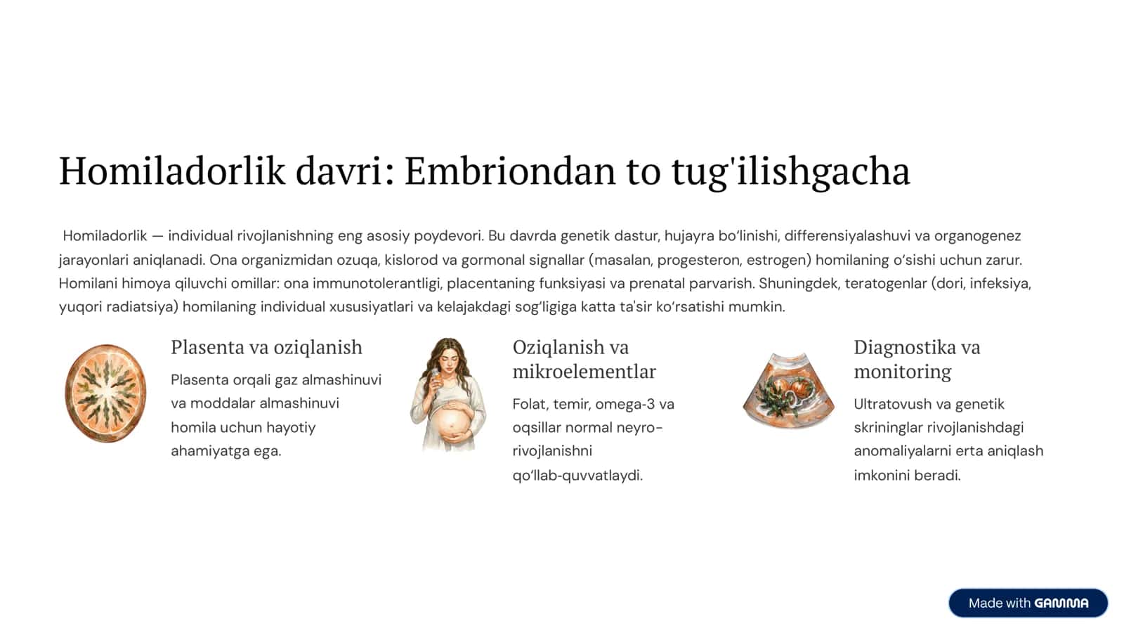 Sut emizuvchilarning individual rivojlanishi 2