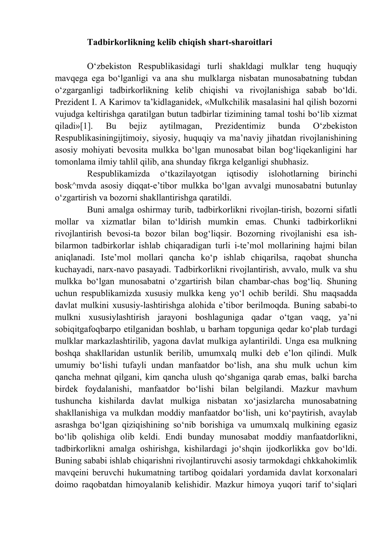 Tadbirkorlikning kelib chiqishi va rivojlanishining huquqiy asoslari 2
