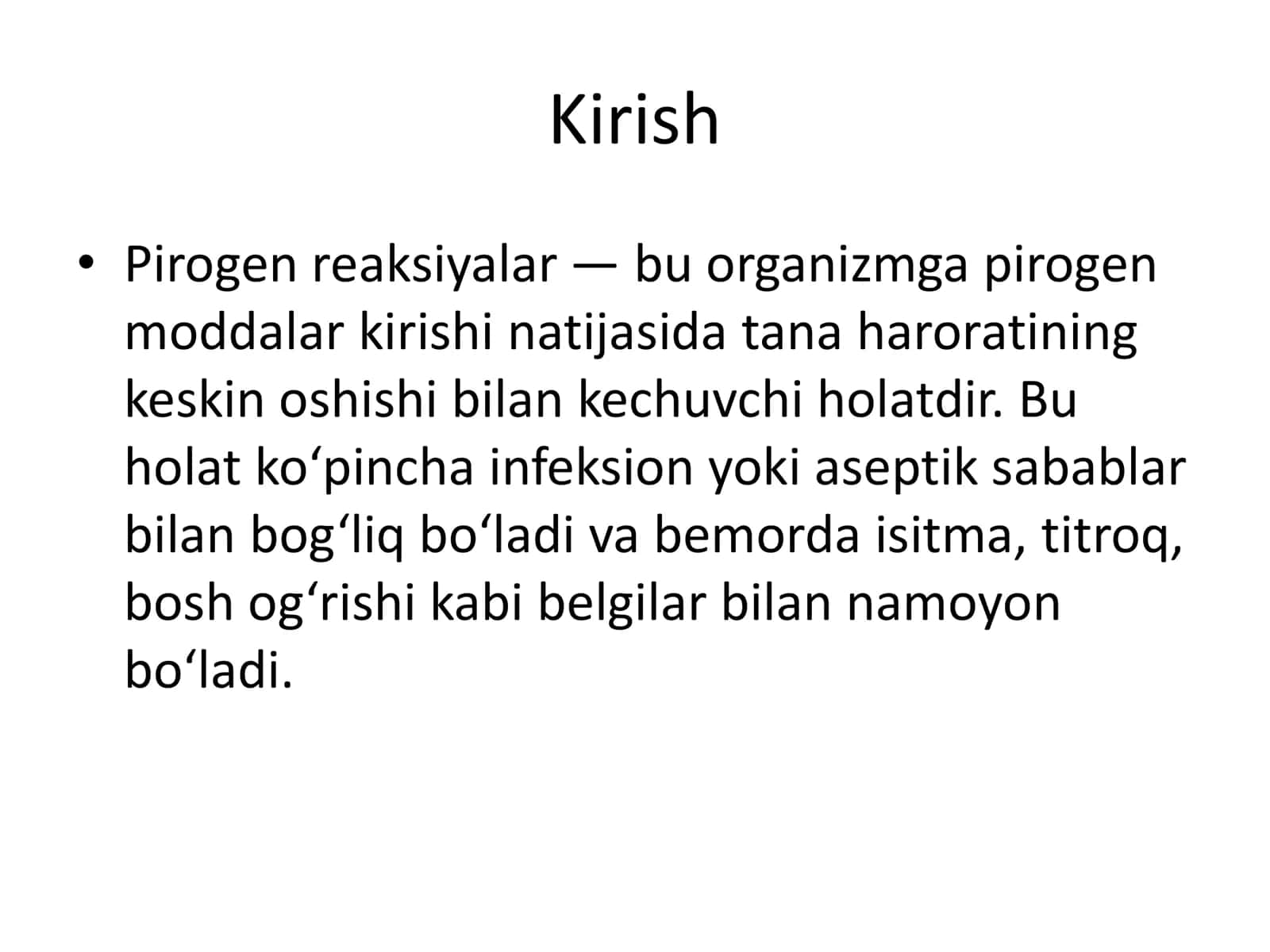 Pirogen reaksiyalar 2