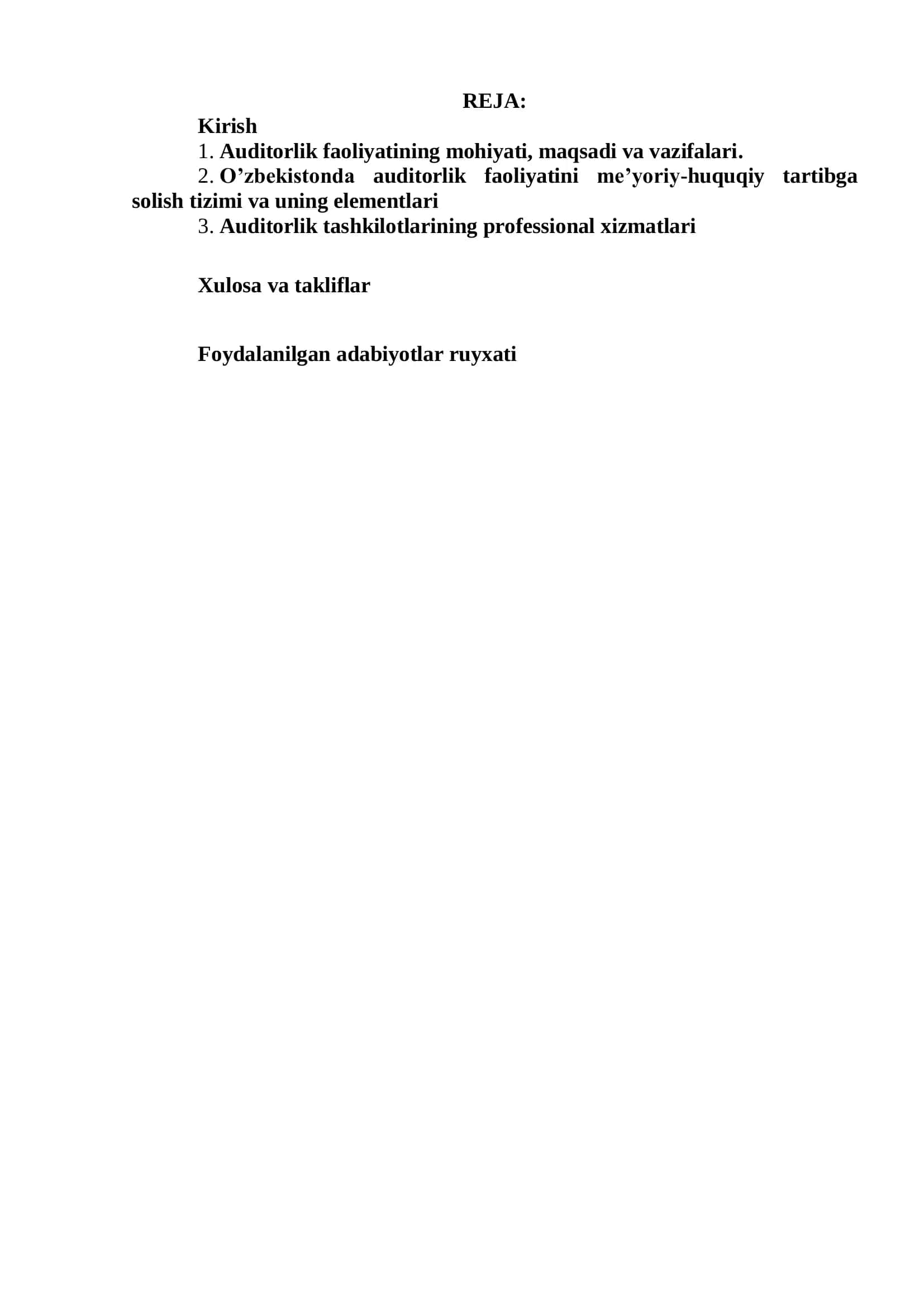 AUDITNING TAMOYILLARI VA FUNKTSIYALARI 2