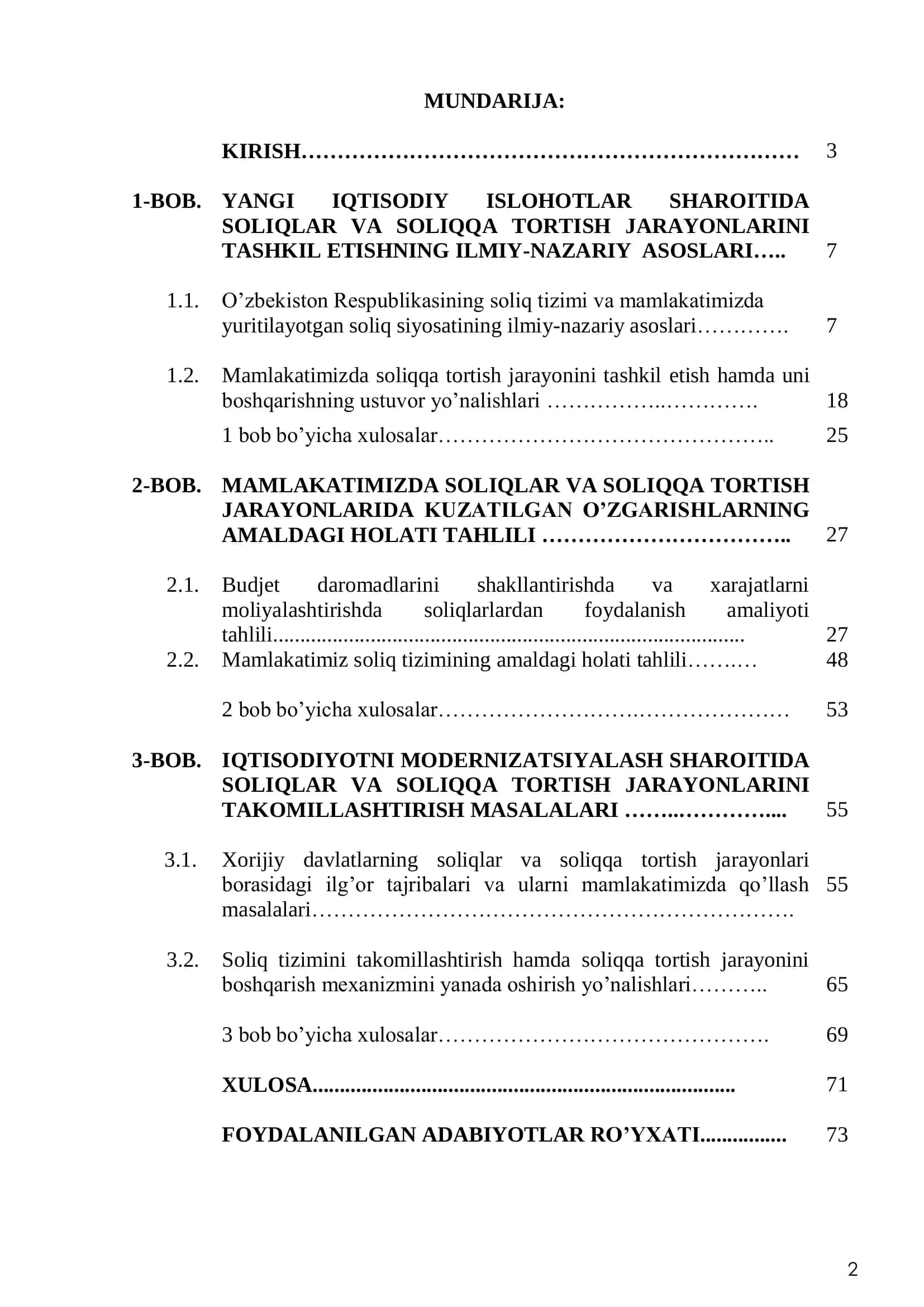 IQTISODIYOTNI MODERNIZATSIYALASH SHAROITIDA SOLIQQA TORTISH TIZIMINI TAKOMILLASHTIRISH MASALALARI 2