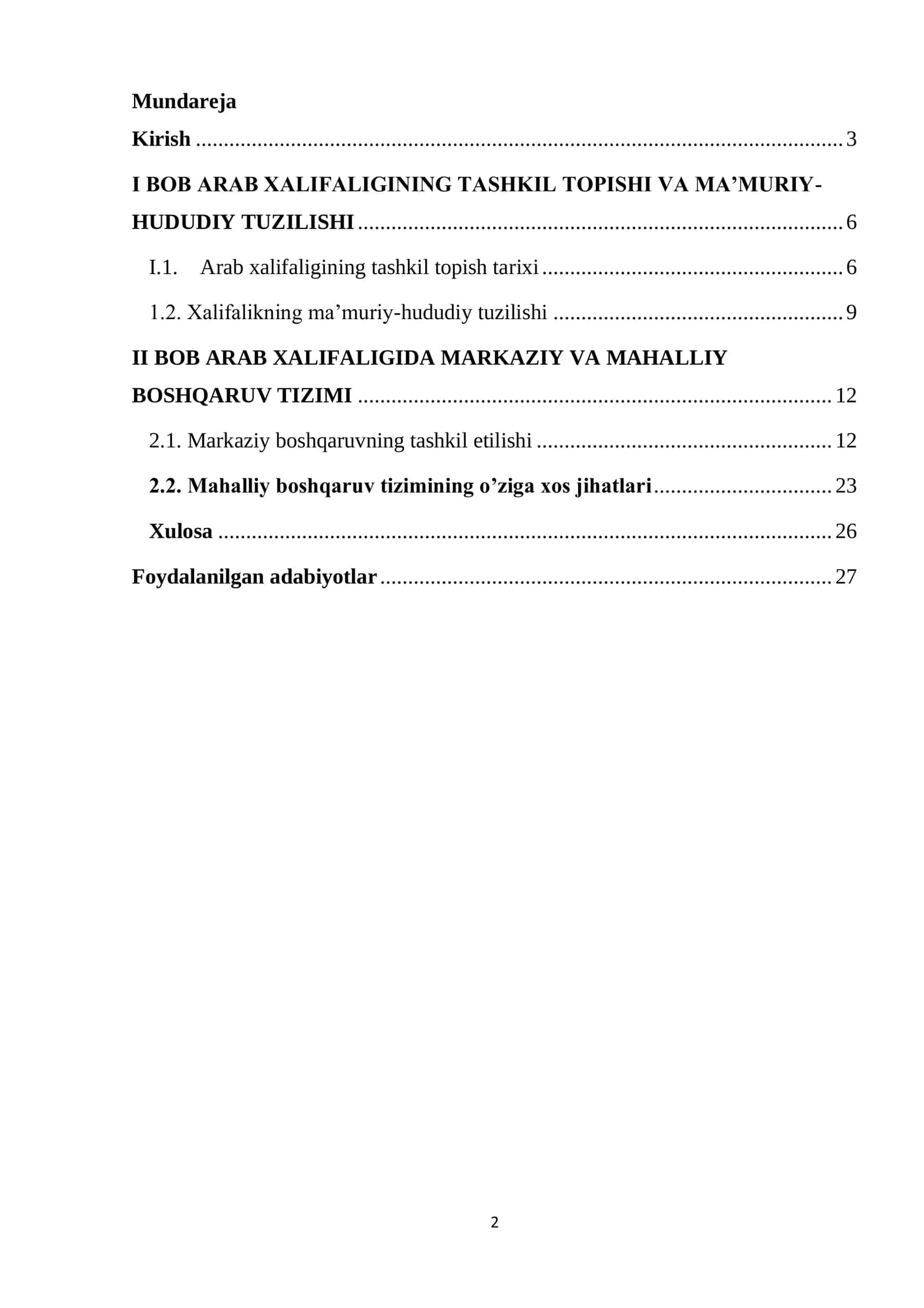 Arab xalifaligi davrida davlat boshqaruvi 2