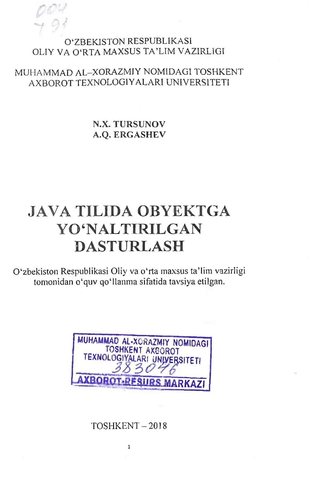 JAVA DASTURLASH TILINING TURLI SOHALARGA QO'LLANILISHI 2