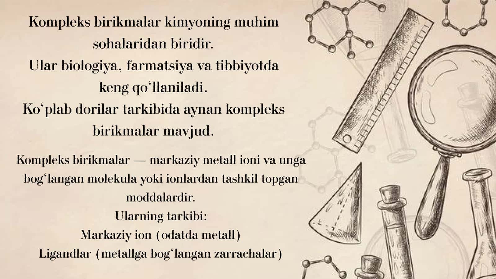 Kompleks birikmalar sinfining tuzilishi va xossalari 2