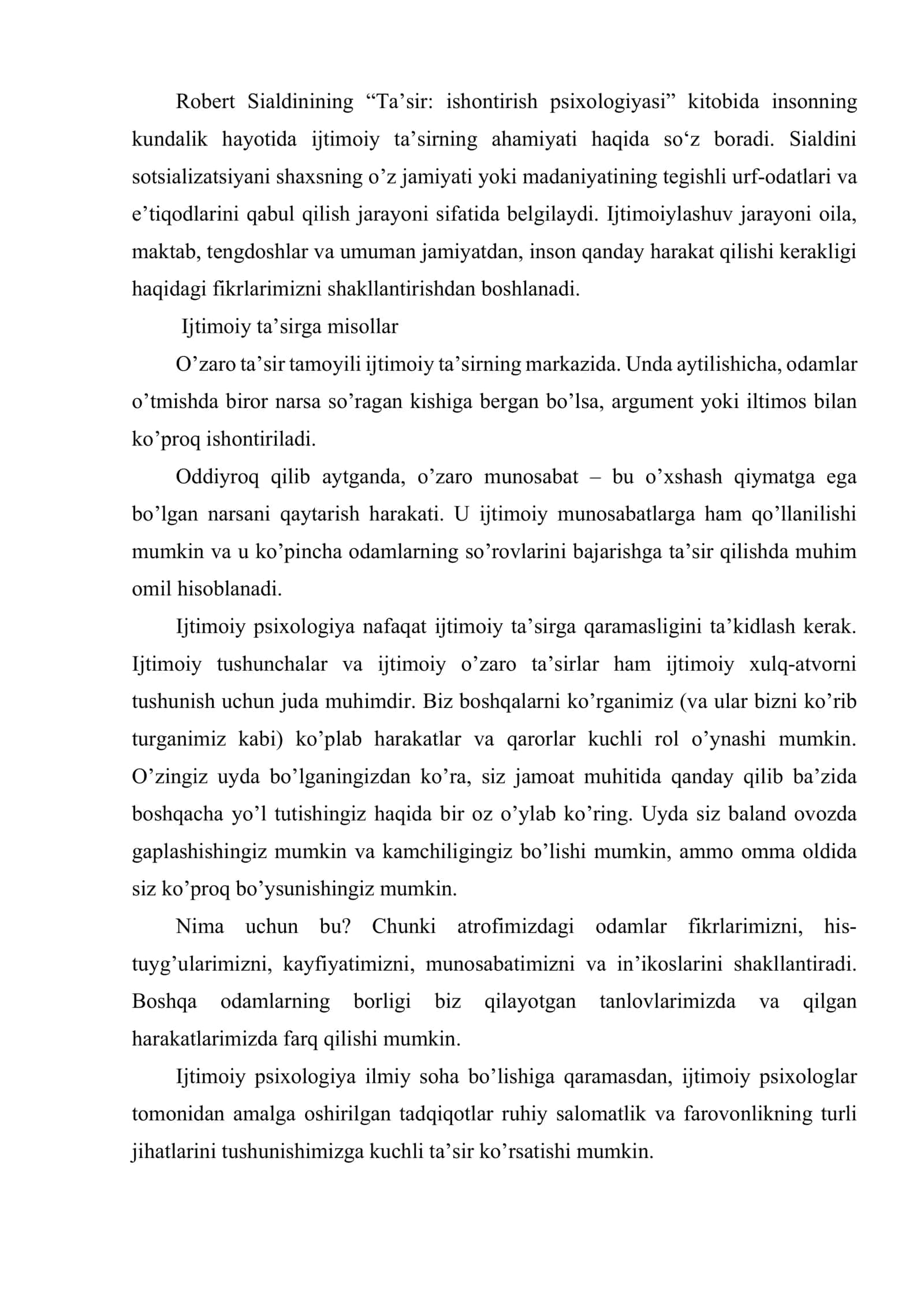 Ijtimoiy psixologik ta’sirlar nazariyasi va uning mohiyati 2