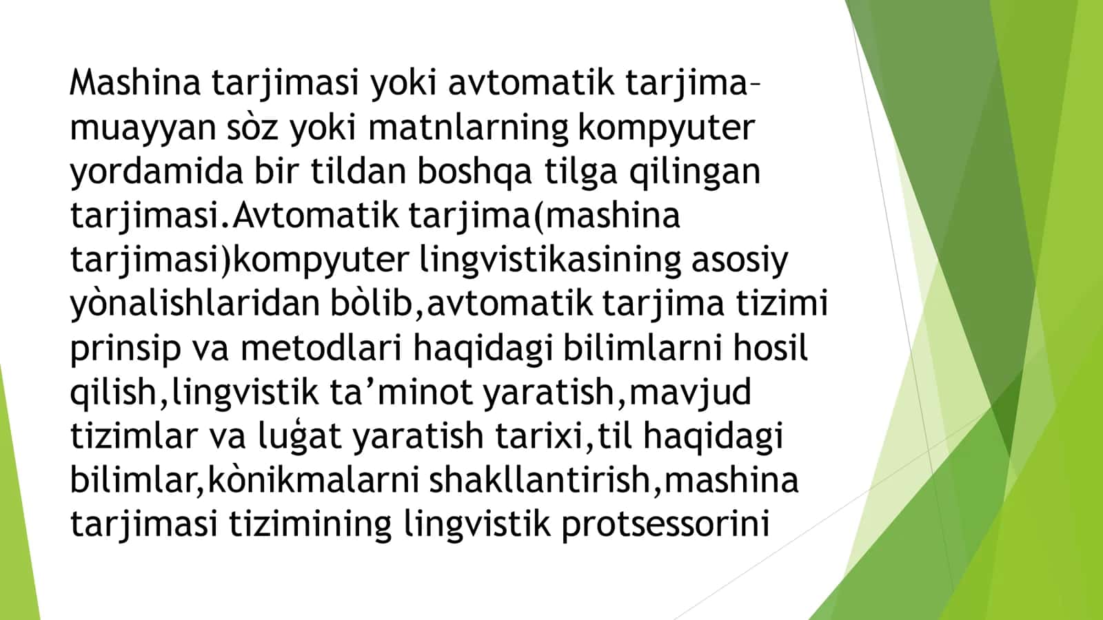Qoidaga asoslangan mashina tarjimasi texnologiyasining lingvistik algoritmini yaratish 2