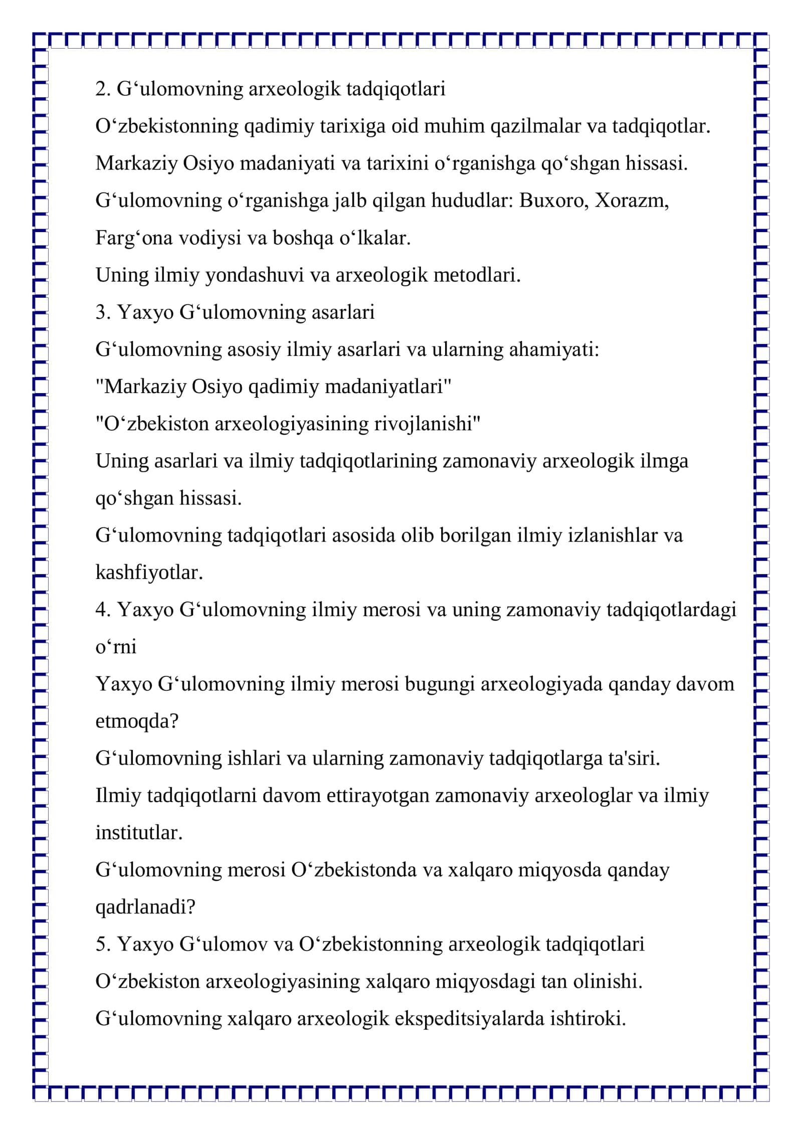 Yaxyo G‘ulomov haqida seminar 2