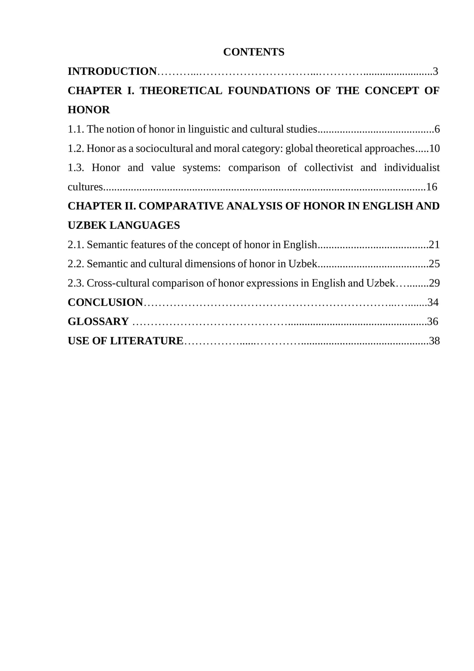 The Concept of Honor in English and Uzbek Languages 2
