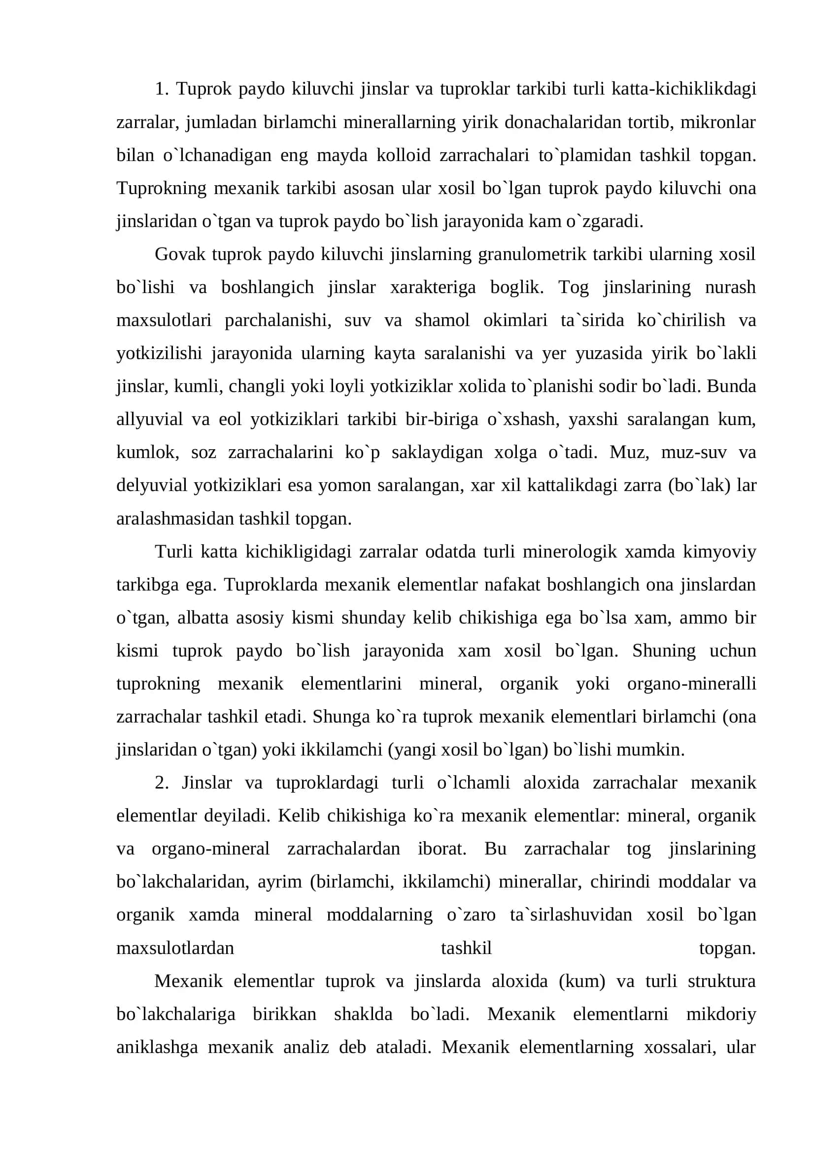 Tuprok mexanik elementlari 2