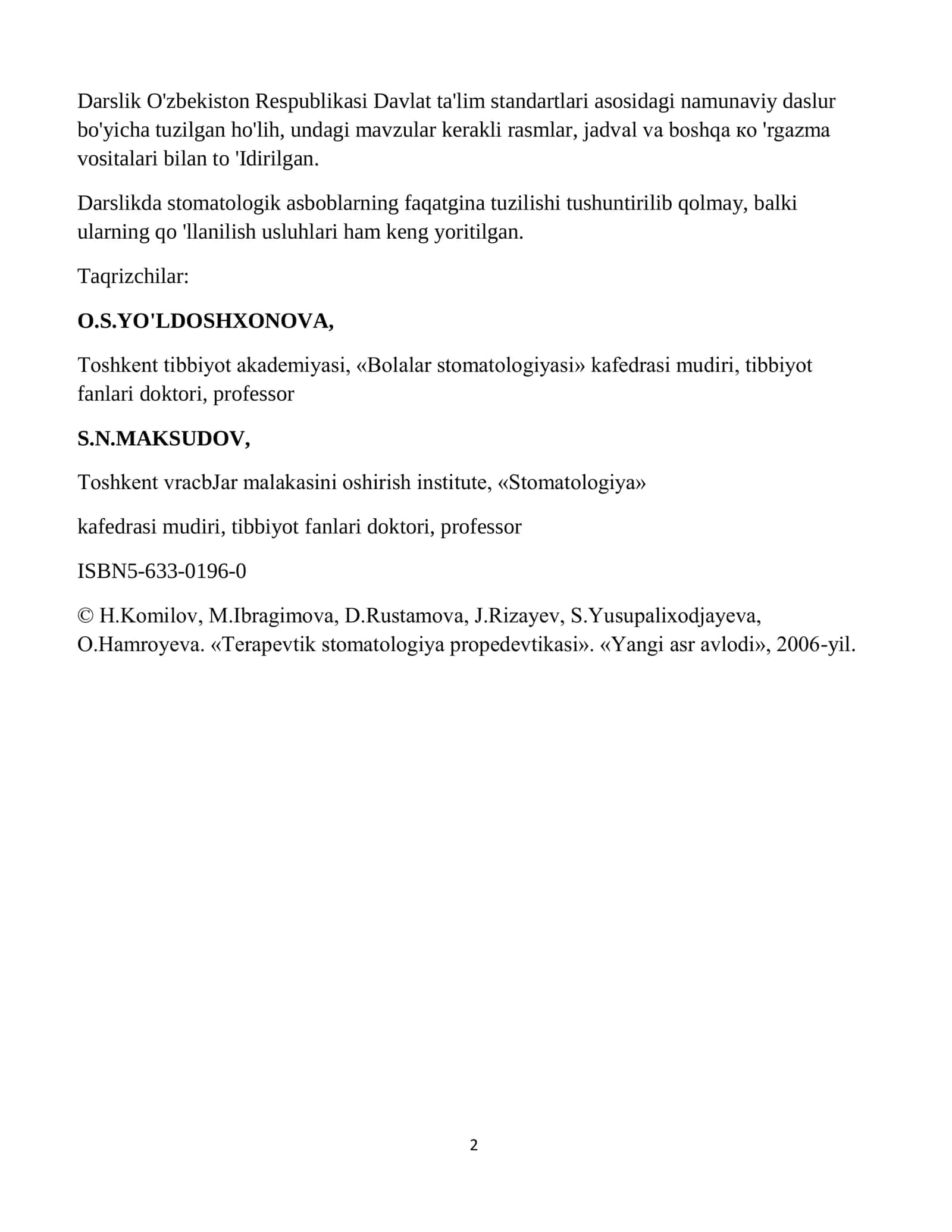 Terapevtik Stomatologiya Propedevtikasi 2