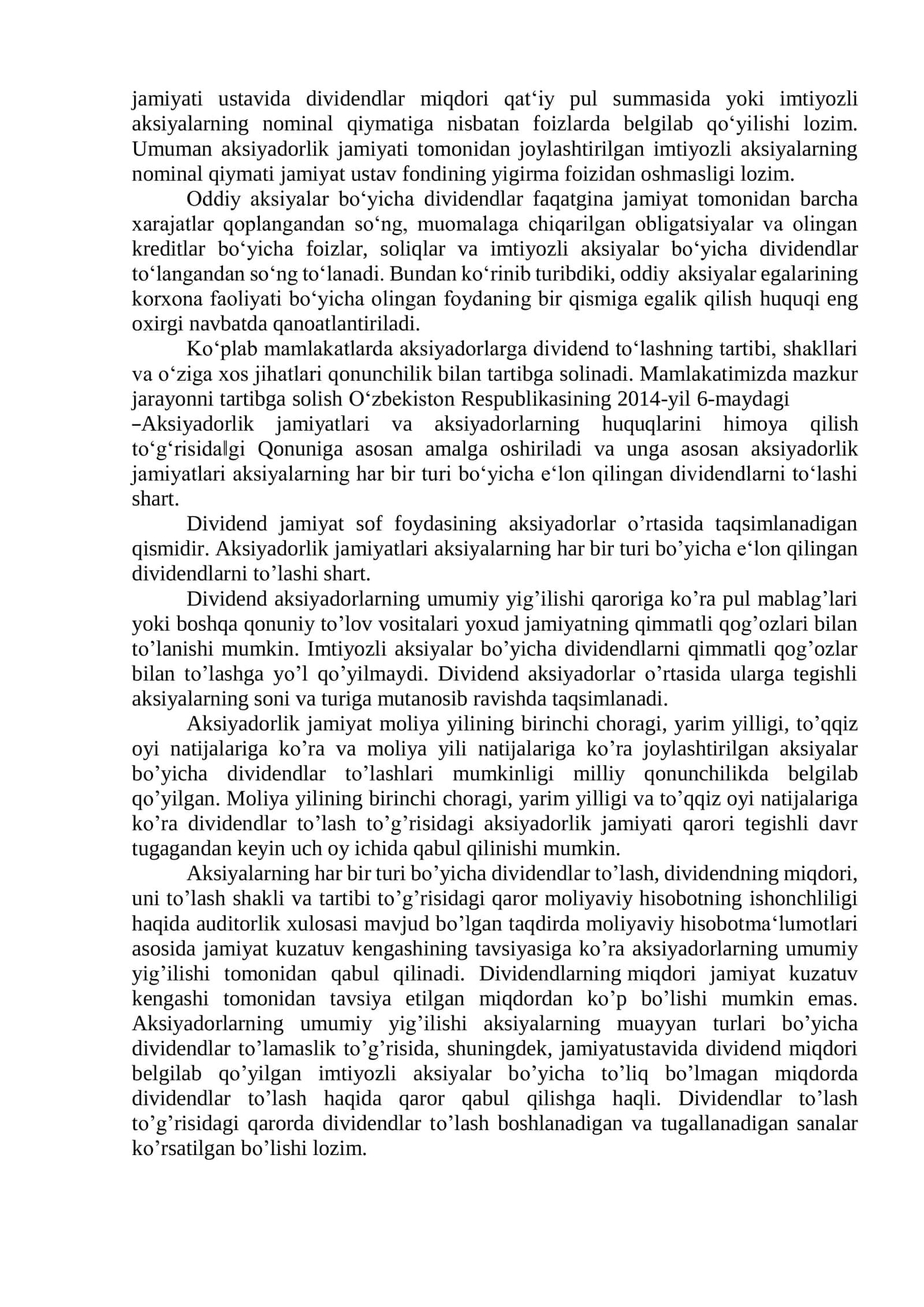 DIVIDEND SIYOSATINING NAZARIY ASOSLARI 2
