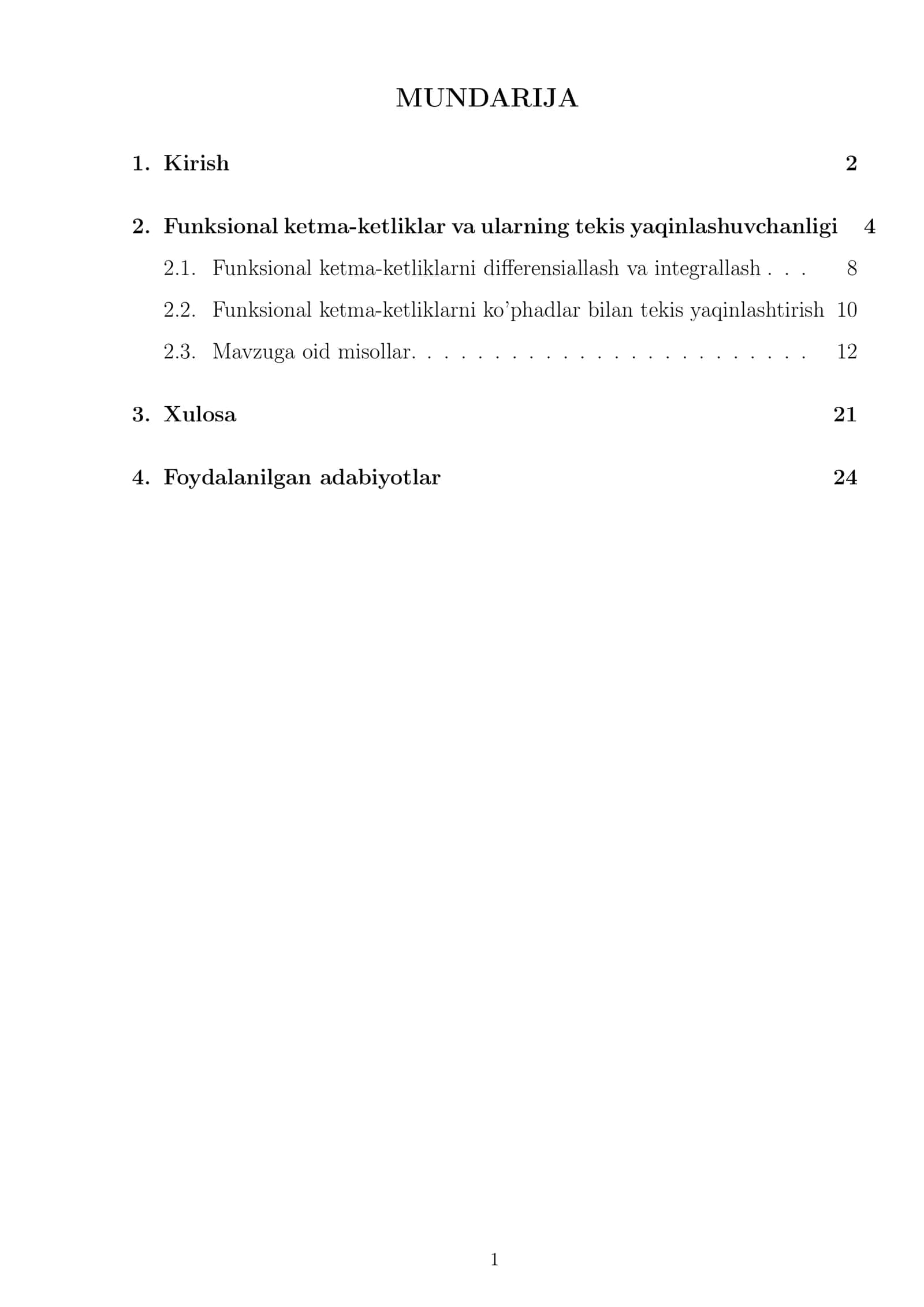Funksiyani ko'phadlar bilan tekis yaqinlashtirish.Matematik analiz 2