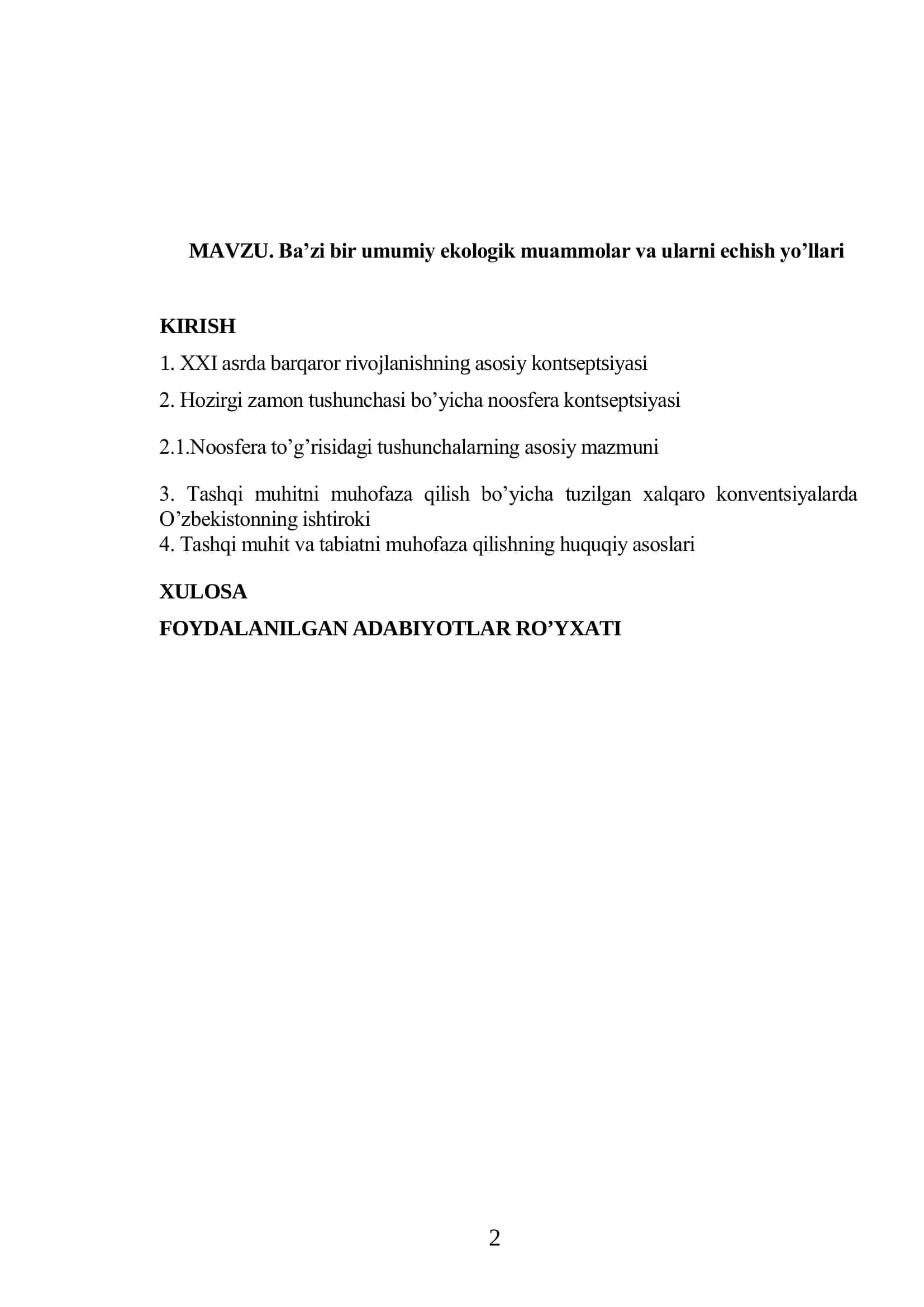 Kimyo – ekologiya va uni o’qitish uslubiyati kafedrasi 2