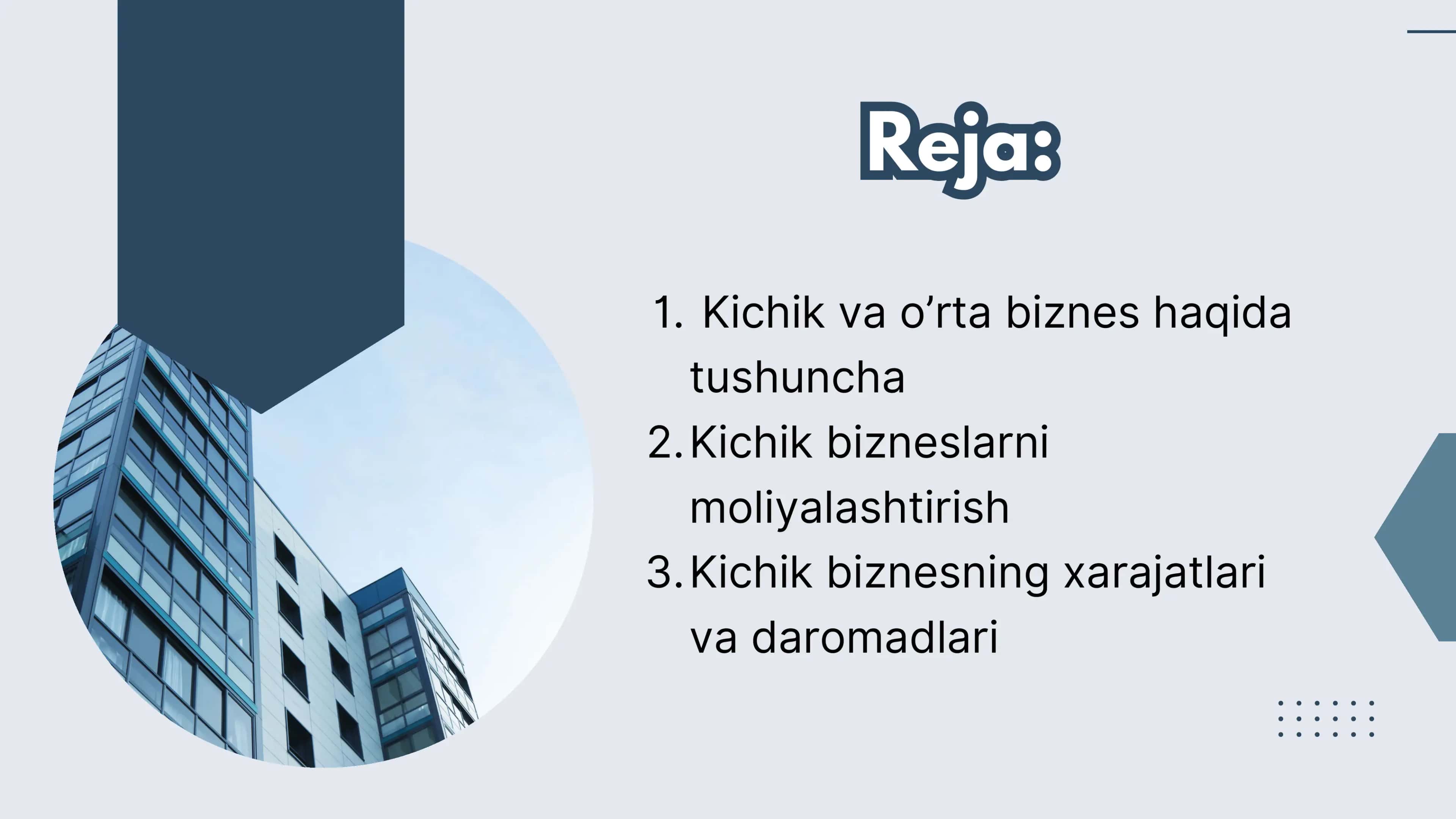 Kichik biznes moliyasi 2