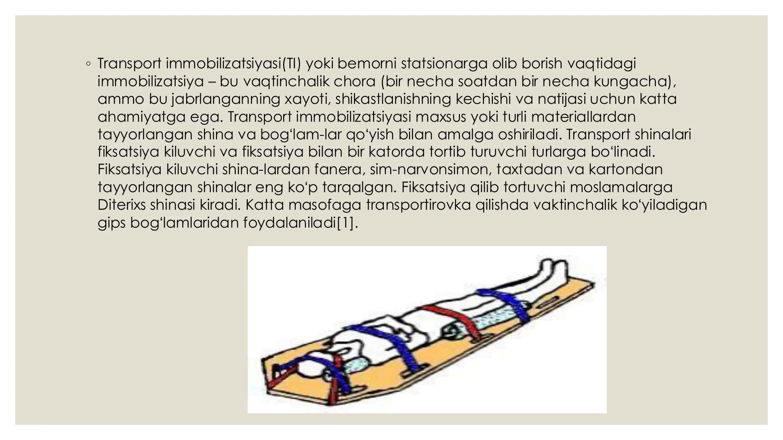 TRANSPORT IMMOBILIZATSIYA 2