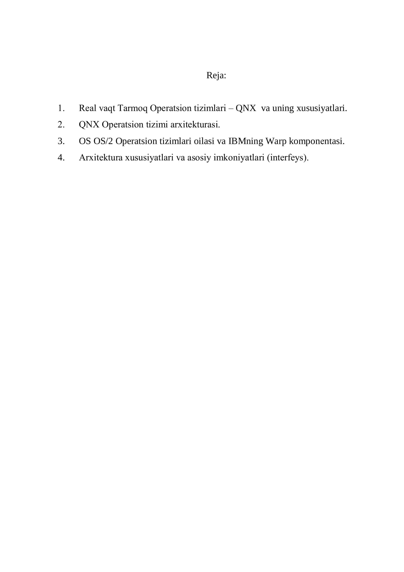 Rеal vaqt Tarmoq Operatsion tizimlari – QNX va uning xususiyatlari 2