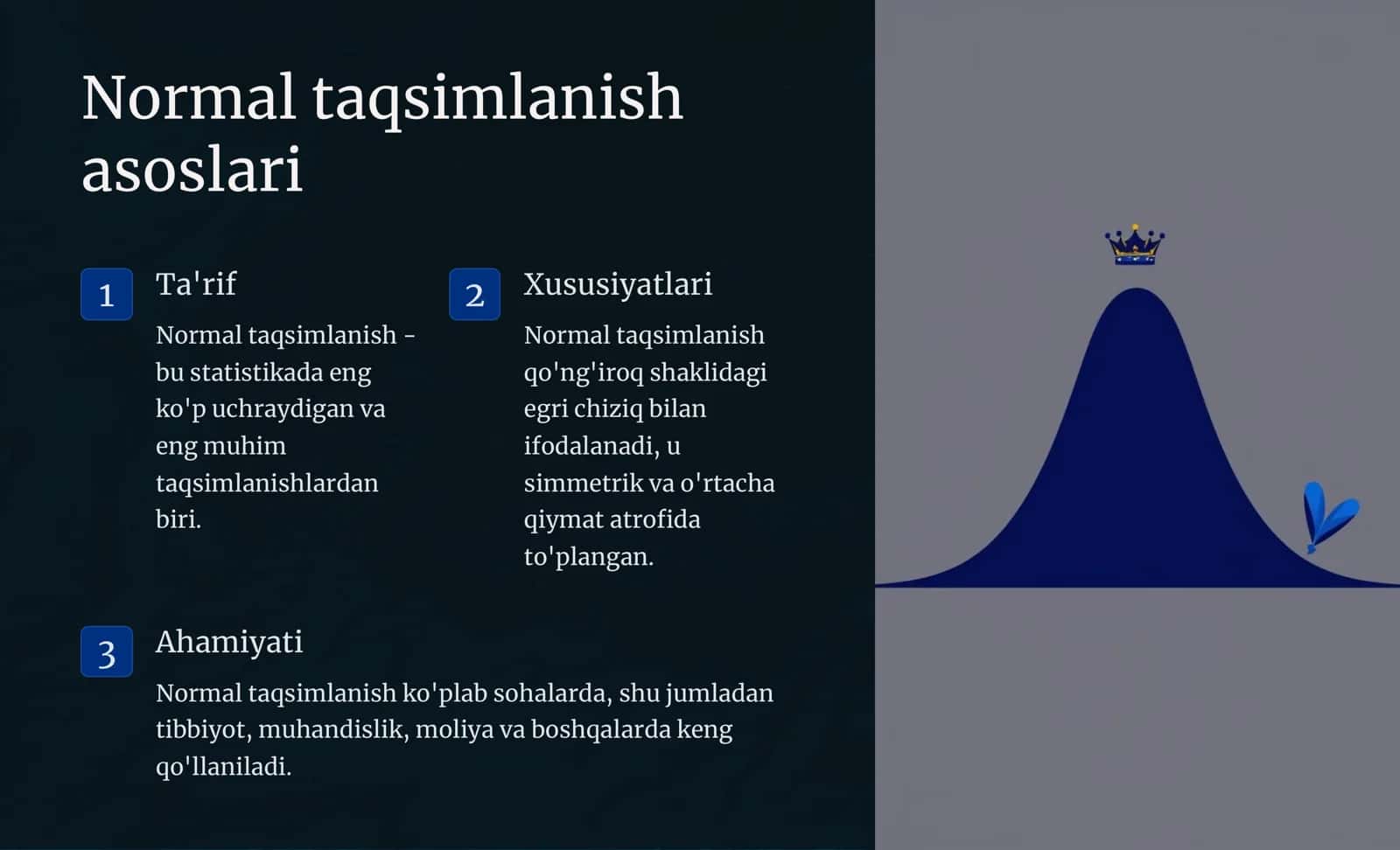 Normal taqsimlanish nazariyasi va uni amaliyotga tatbiq etish 2