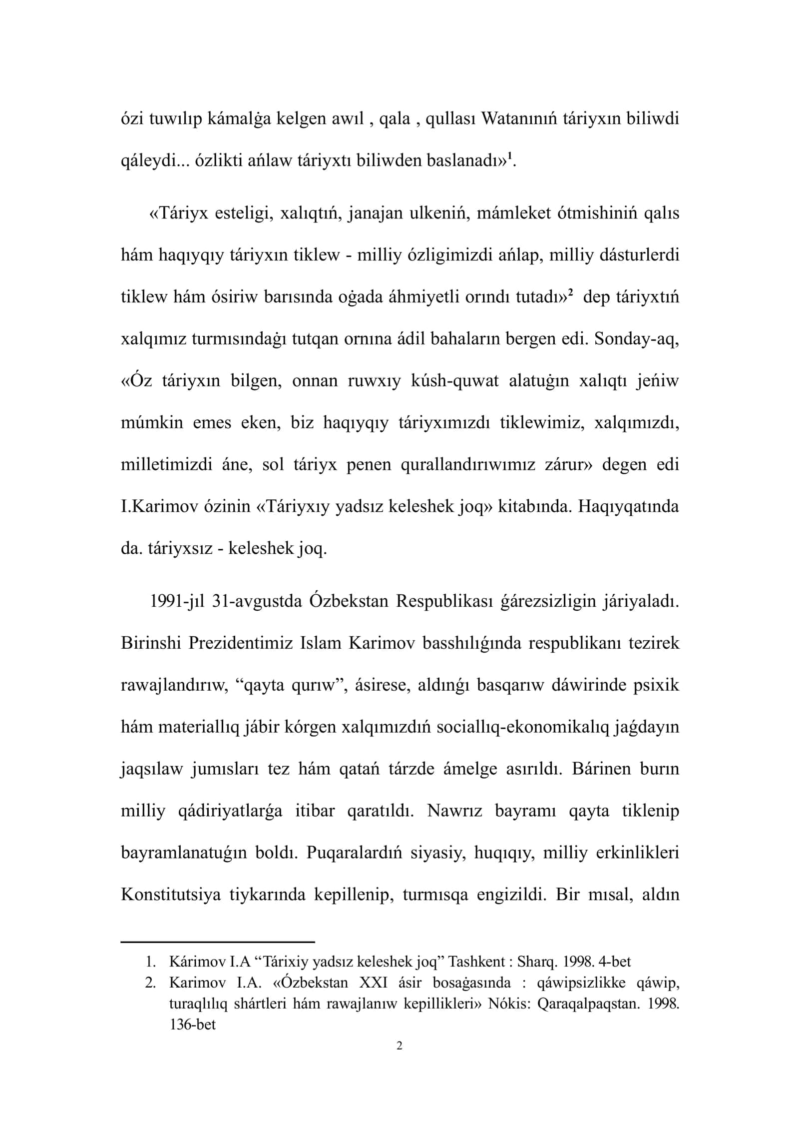 Taxtakópir rayonı - REFERAT 2