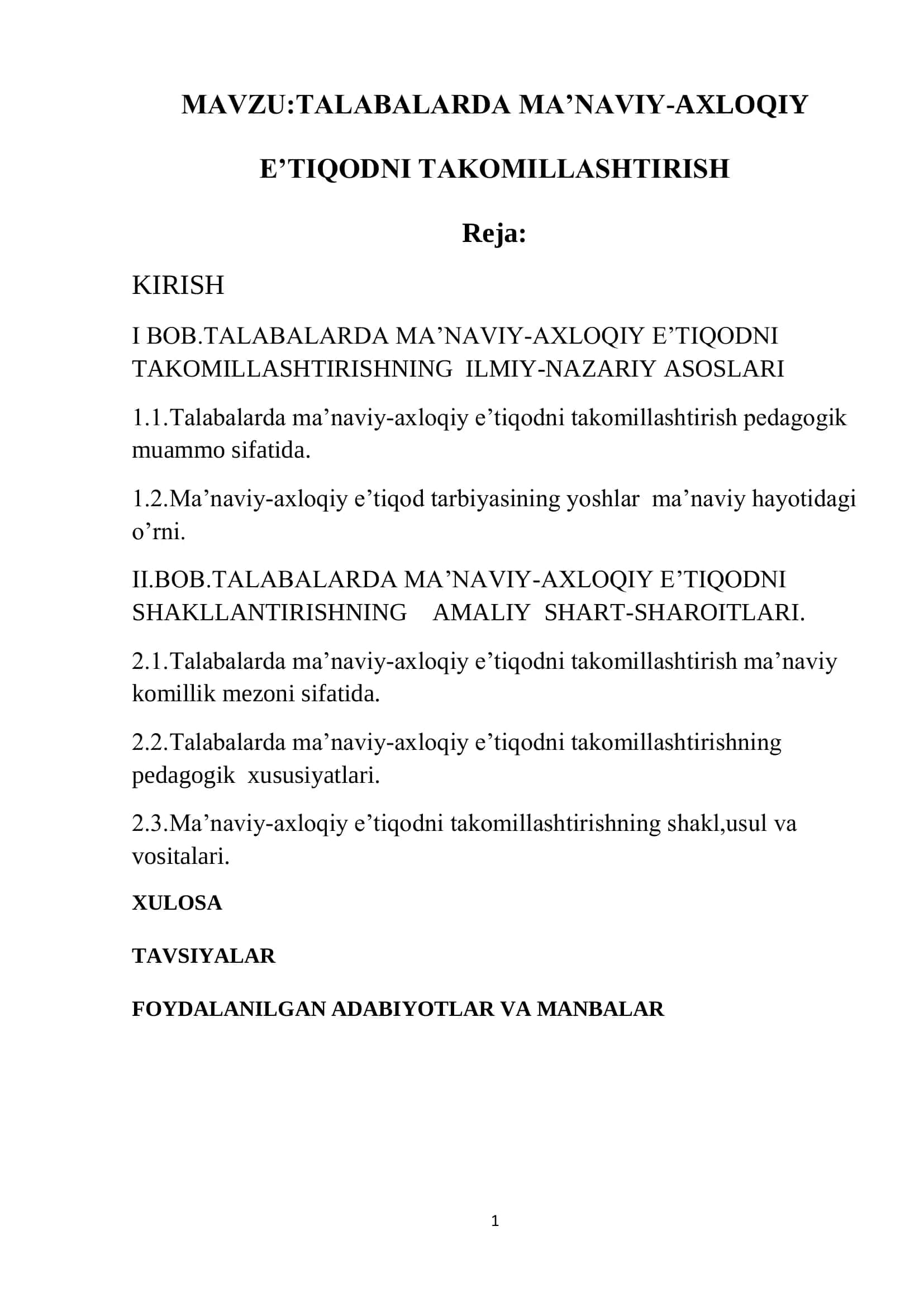 Talabalarda ma’naviy-axloqiy e’tiqodni takomillashtirish 2
