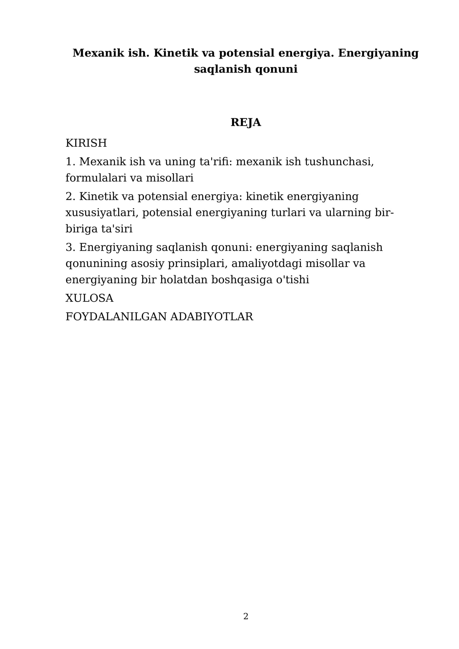 BIOLOGIYA FANIDAN TAYYORLAGAN REFERATI 2