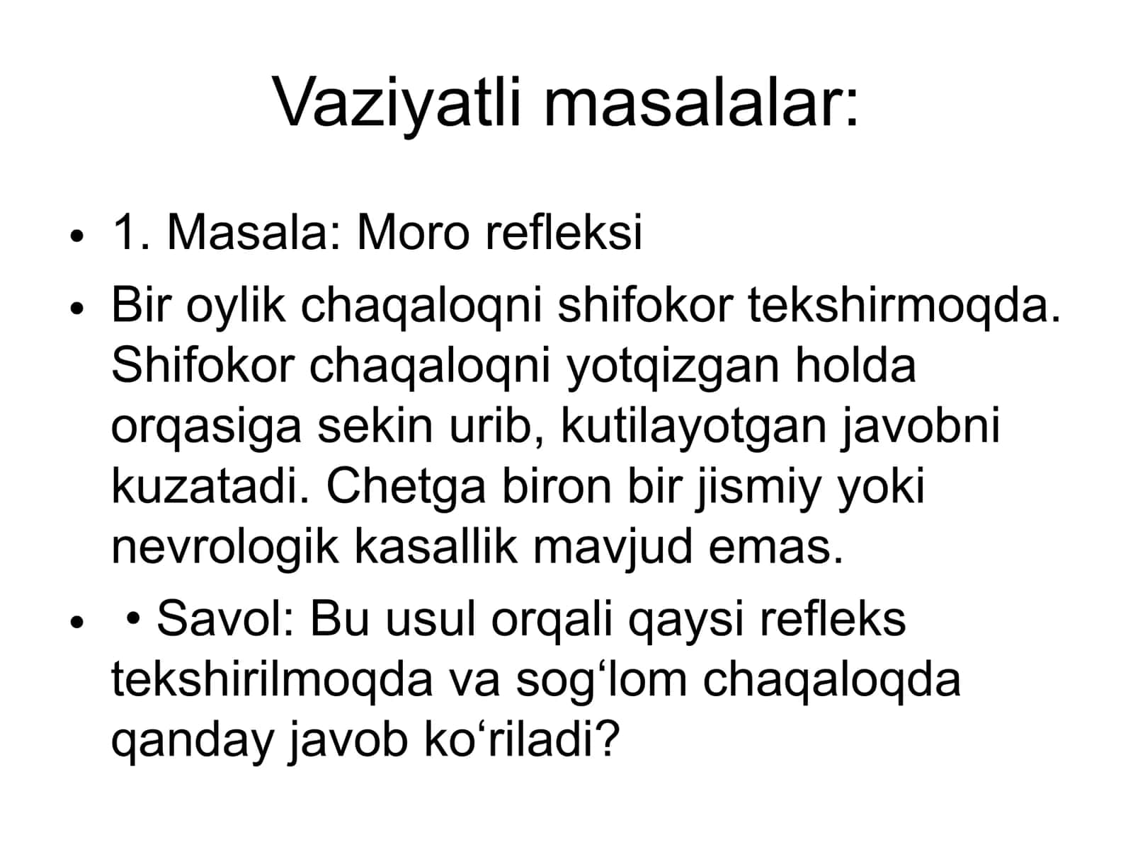 Chaqaloq reflekslari 2