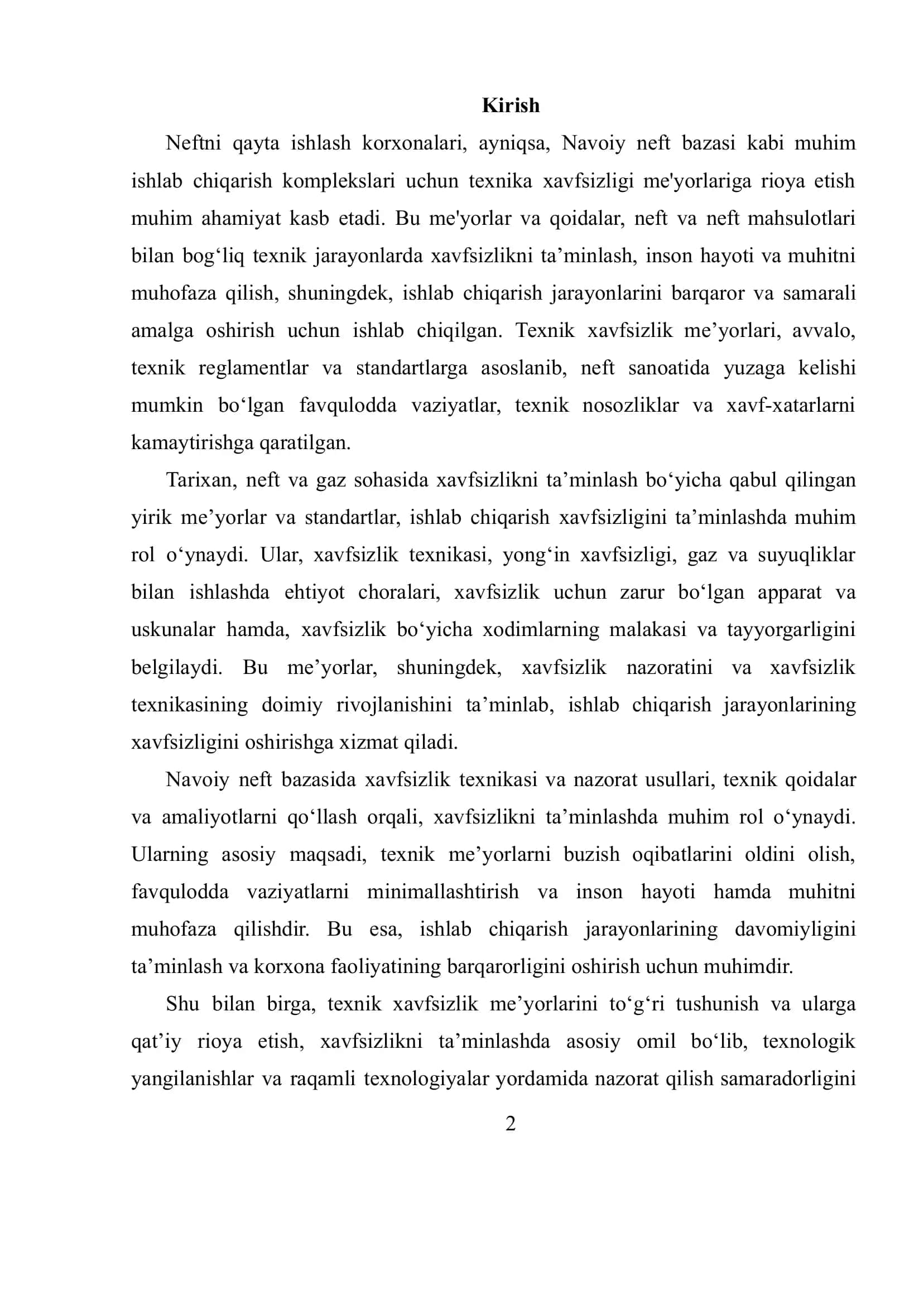 Neftni qayta ishlash korxonalarida texnika xavfsizligi 2
