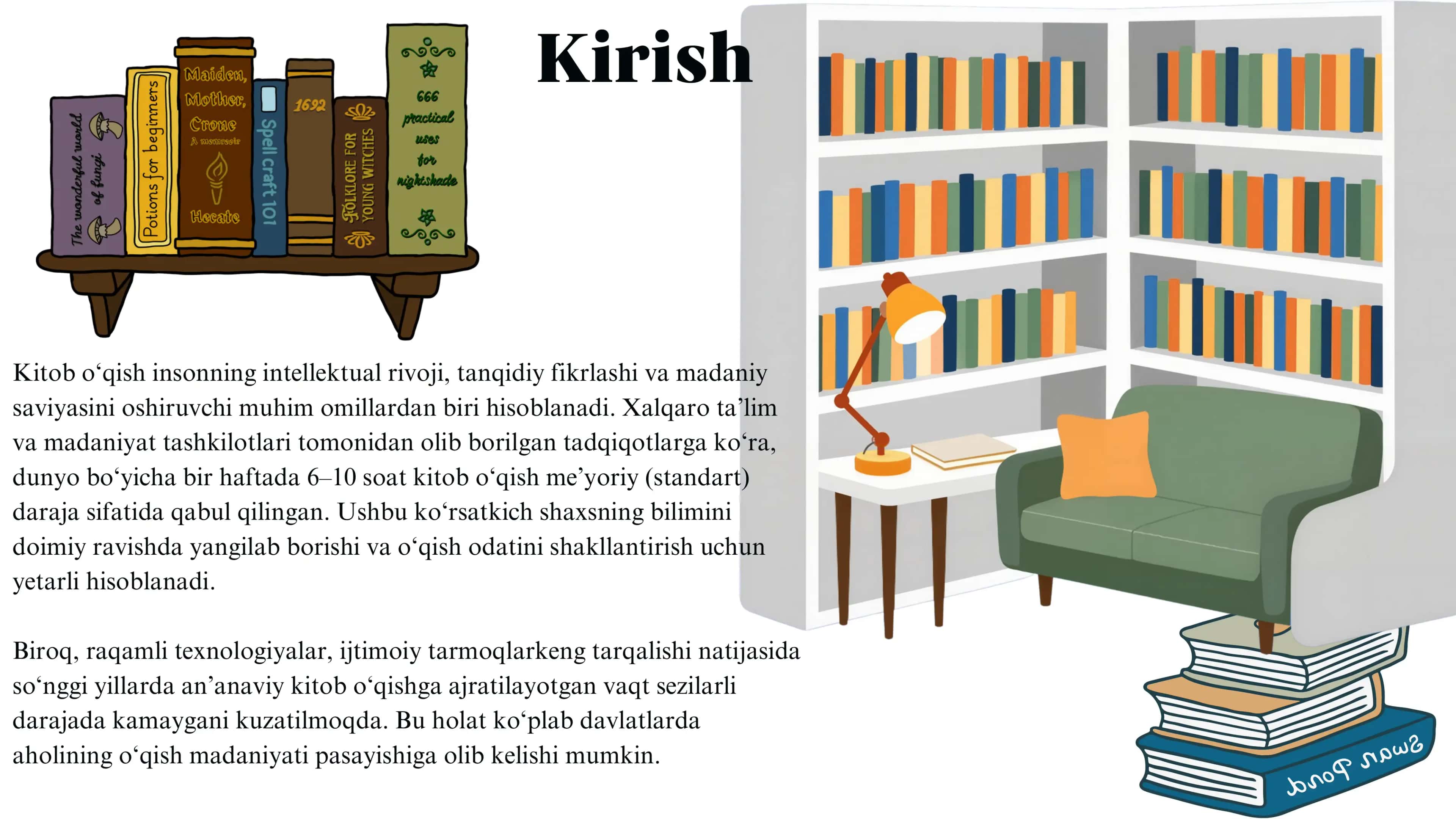Dunyo bo’yicha kitob o’qish soatlari 2