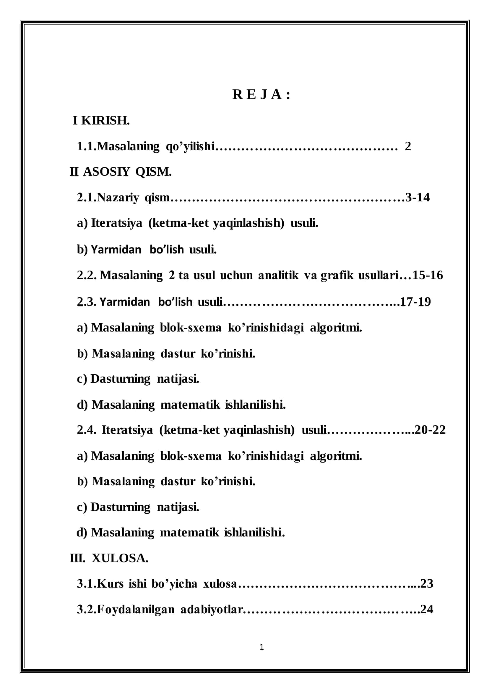 Algebraik va transtendent tenglamalarni taqribiy yechish usullari 2
