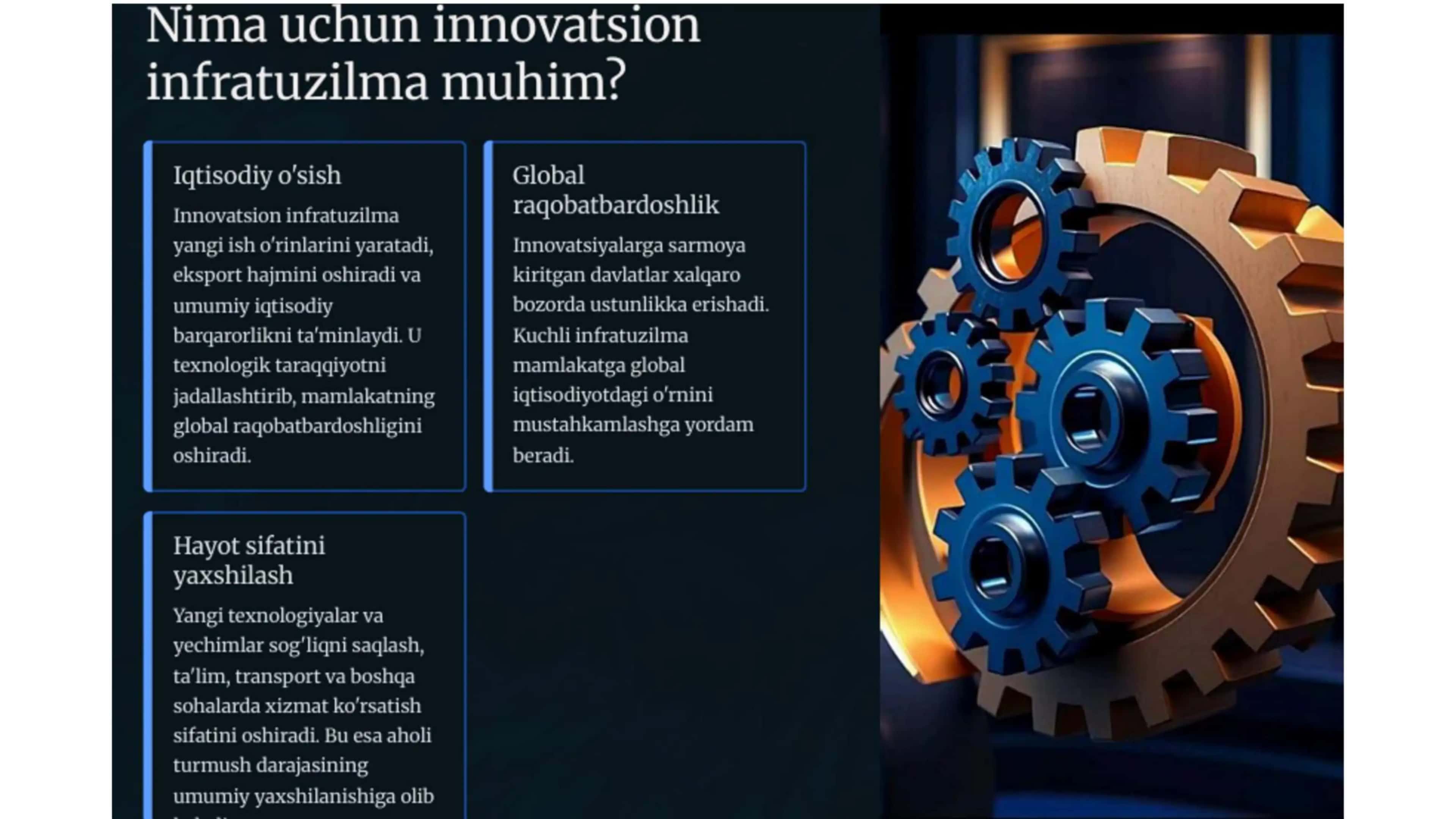 innovatsiyalar uchun zamonaviy infratuzilma 2