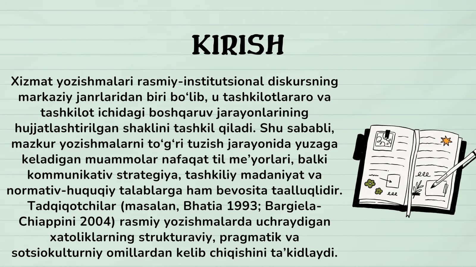XIZMAT YOZISHMALARI NI YOZISHDAGI MUAMMOLAR 2