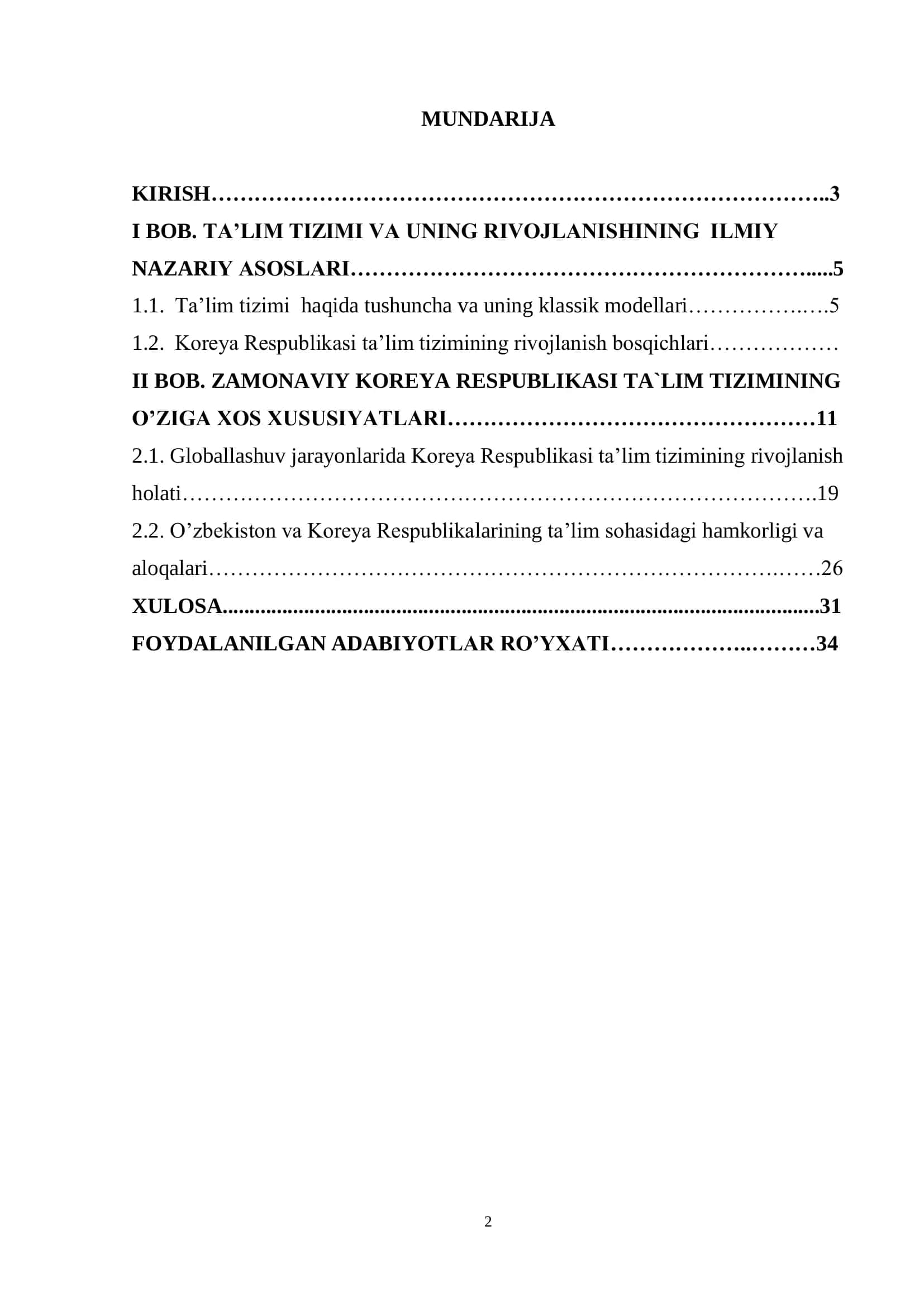 Koreya Respublikasi Ta'lim Tizimi 2