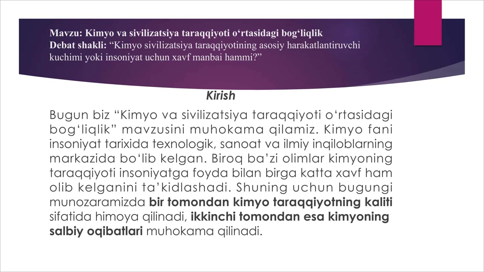 Kimyo va sivilizatsiya taraqqiyoti o'rtasidagi bog'liqlik 2