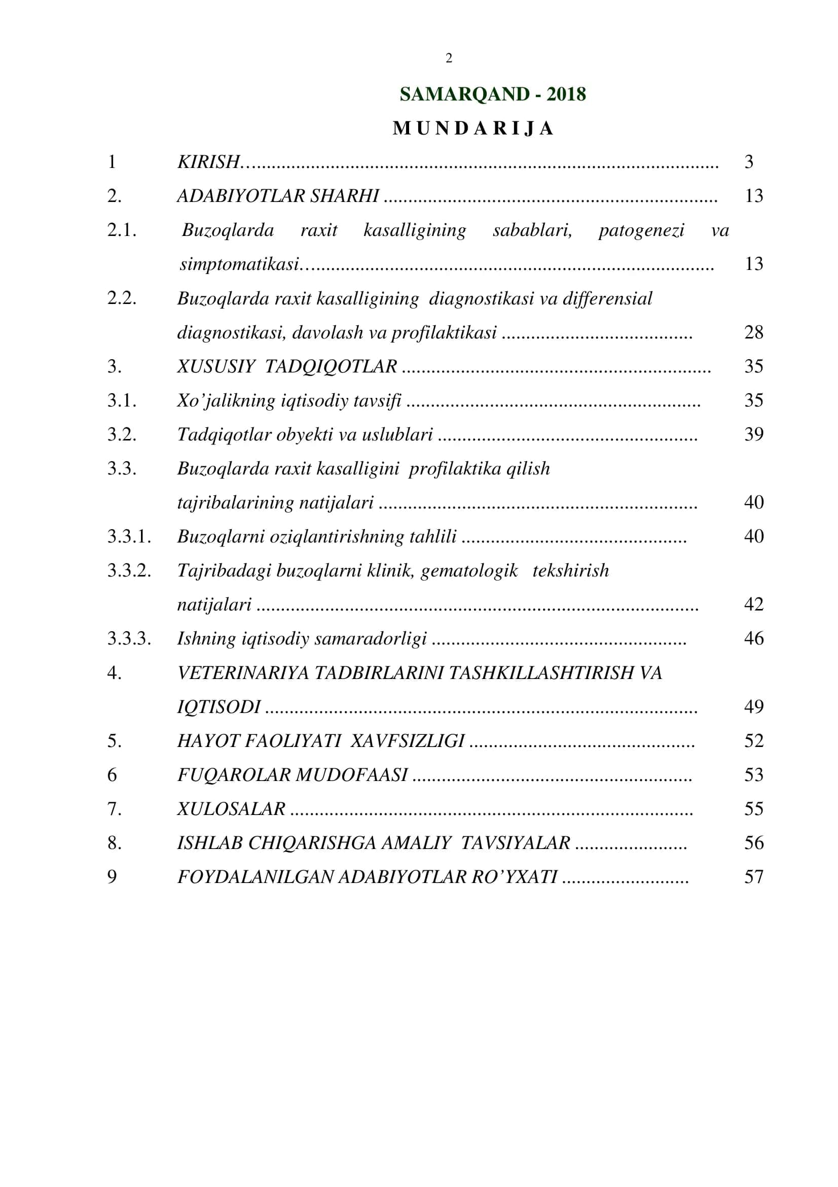 BUZOQLARDA RAXIT KASALLIGINI DAVOLASHNI TAKOMILLASHTIRISH 2