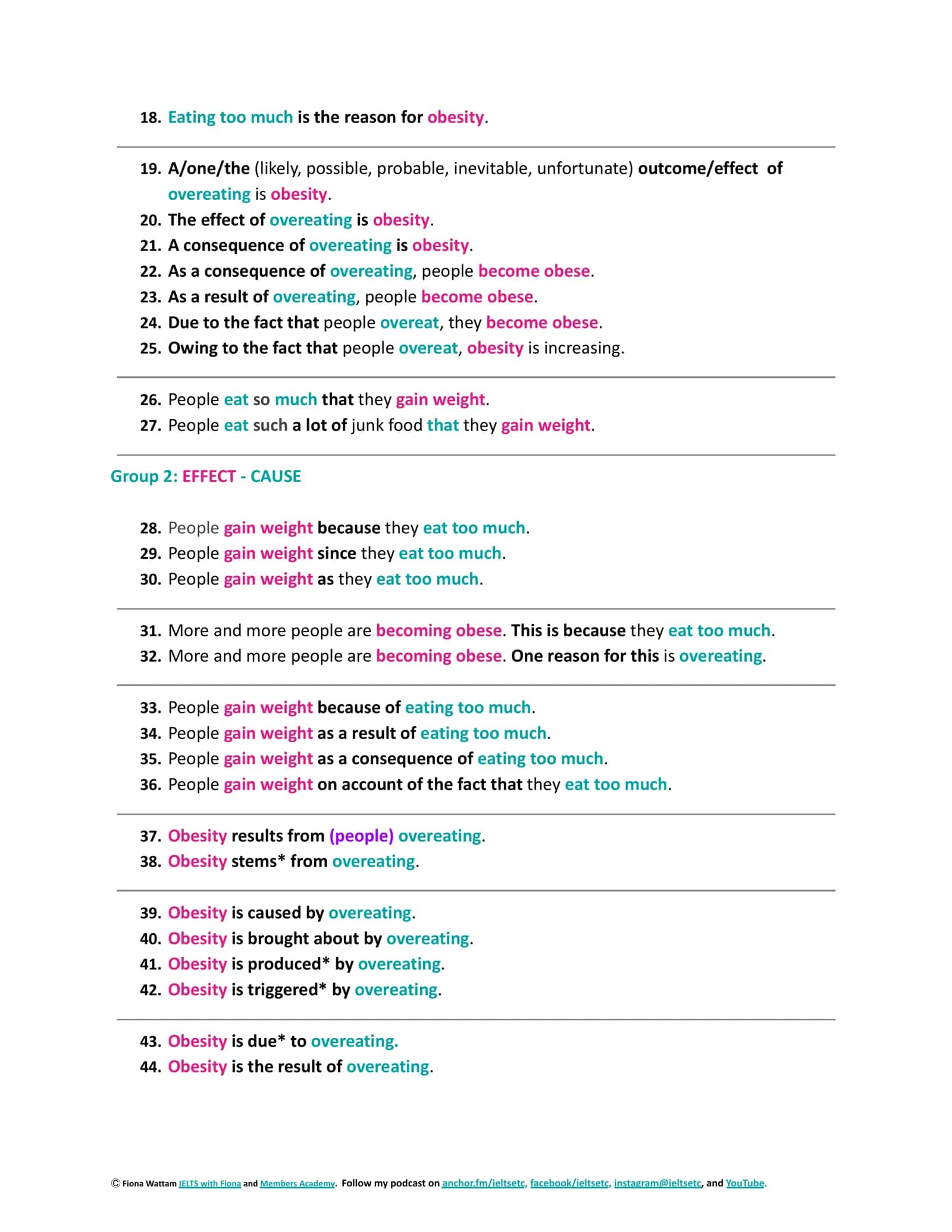 IELTS with Fiona: Cause and Effect 2