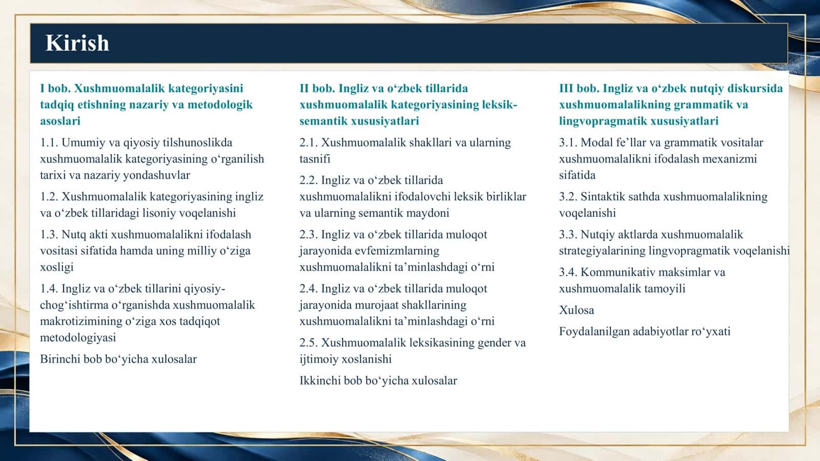 Xushmuomalalik kategoriyasining leksik-semantik, grammatik va lingvopragmatik xususiyatlari 2