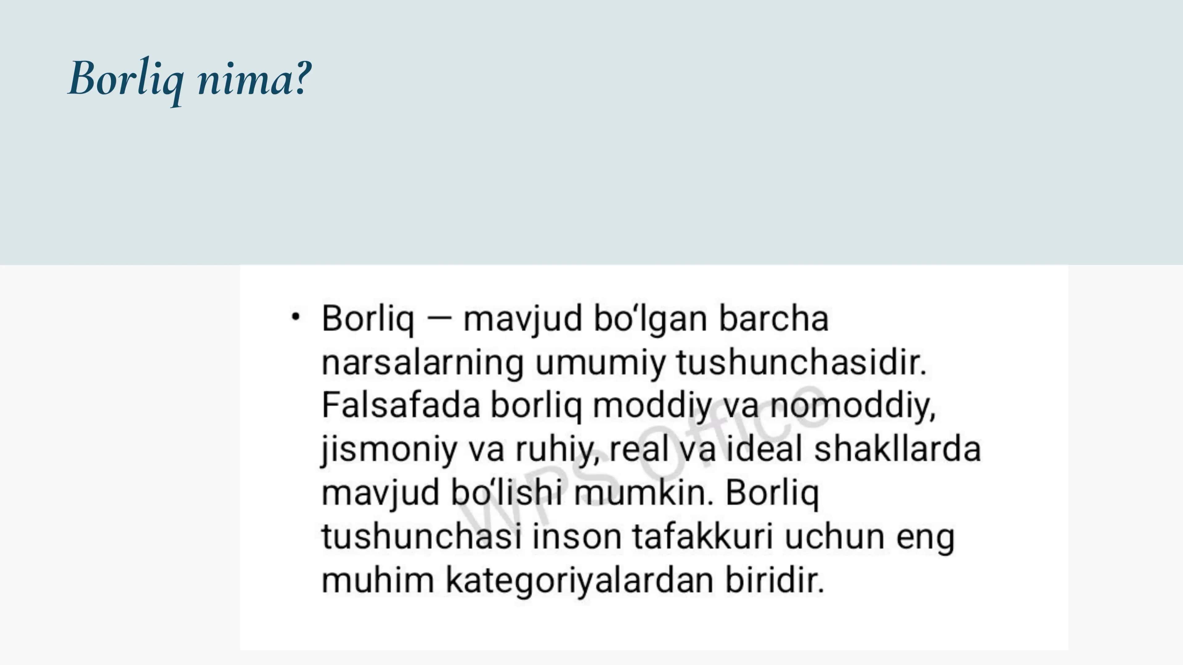 Borliq falsafasi 2