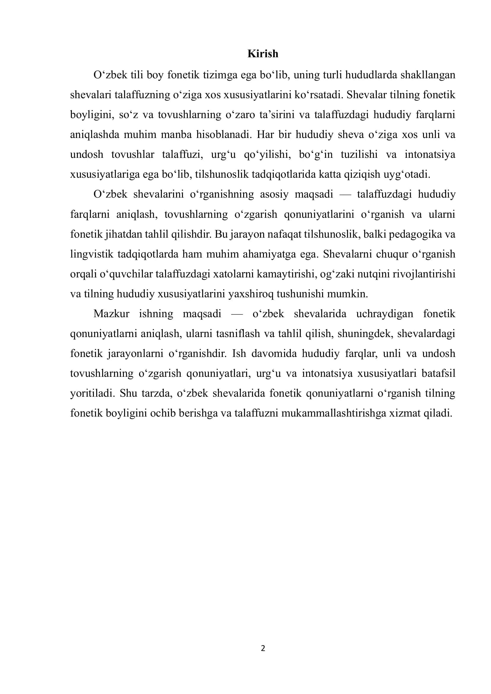O‘zbek shevalarida uchraydigan fonetik qonunivatlar ustida ishlash 2