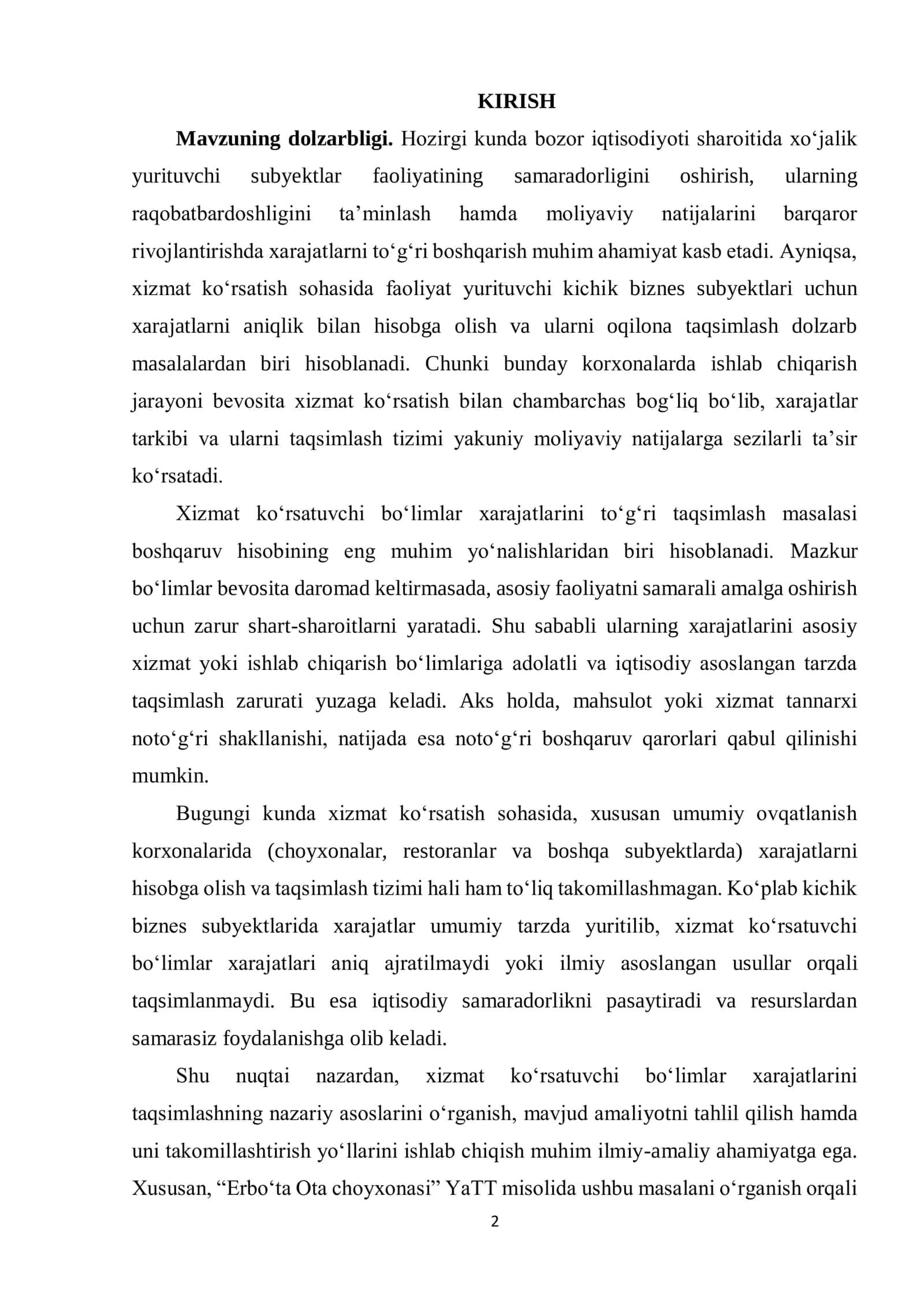 Xizmat ko‘rsatish sohasida faoliyat yurituvchi kichik biznes subyektlari 2