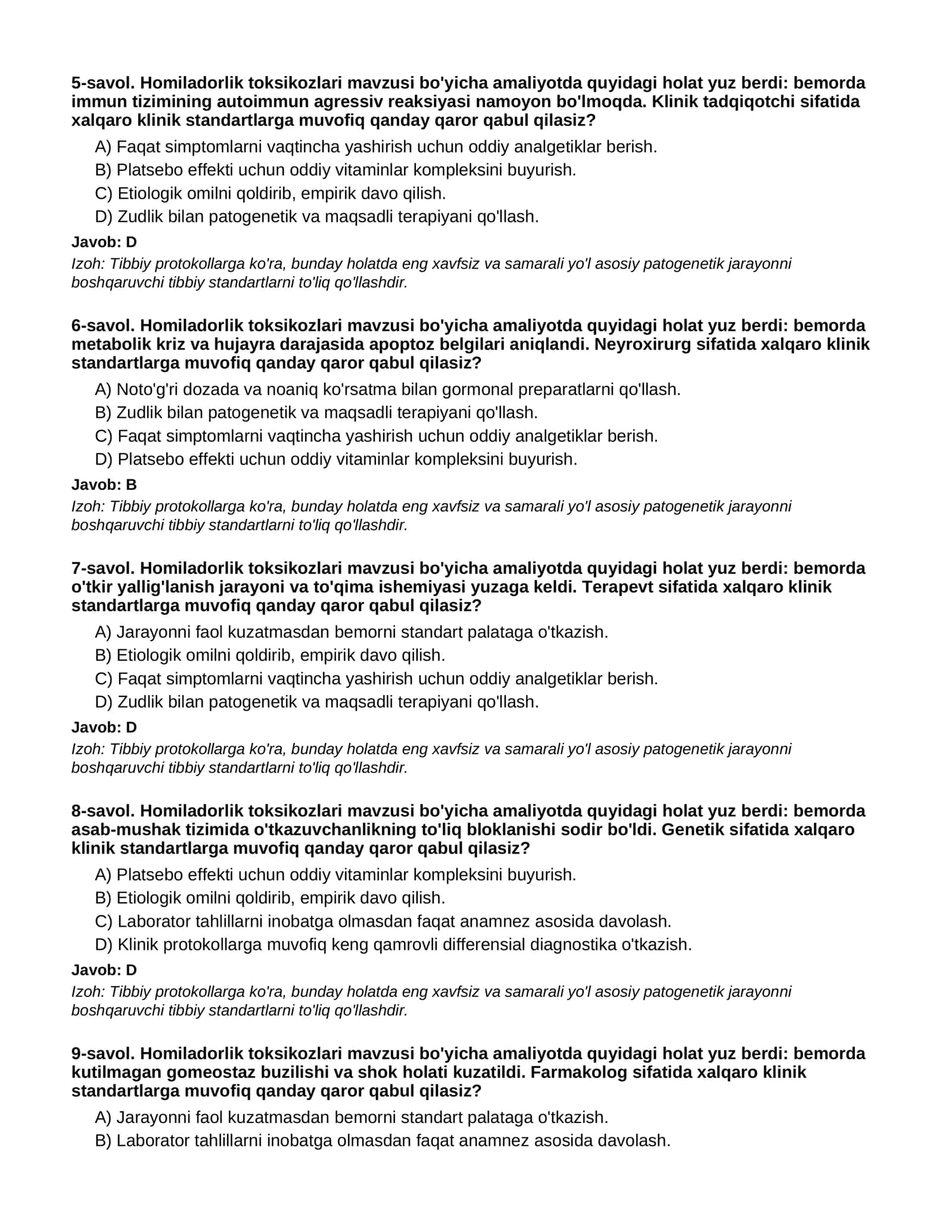 HOMILADORLIK TOKSIKOZLARI - 1-QISM 2