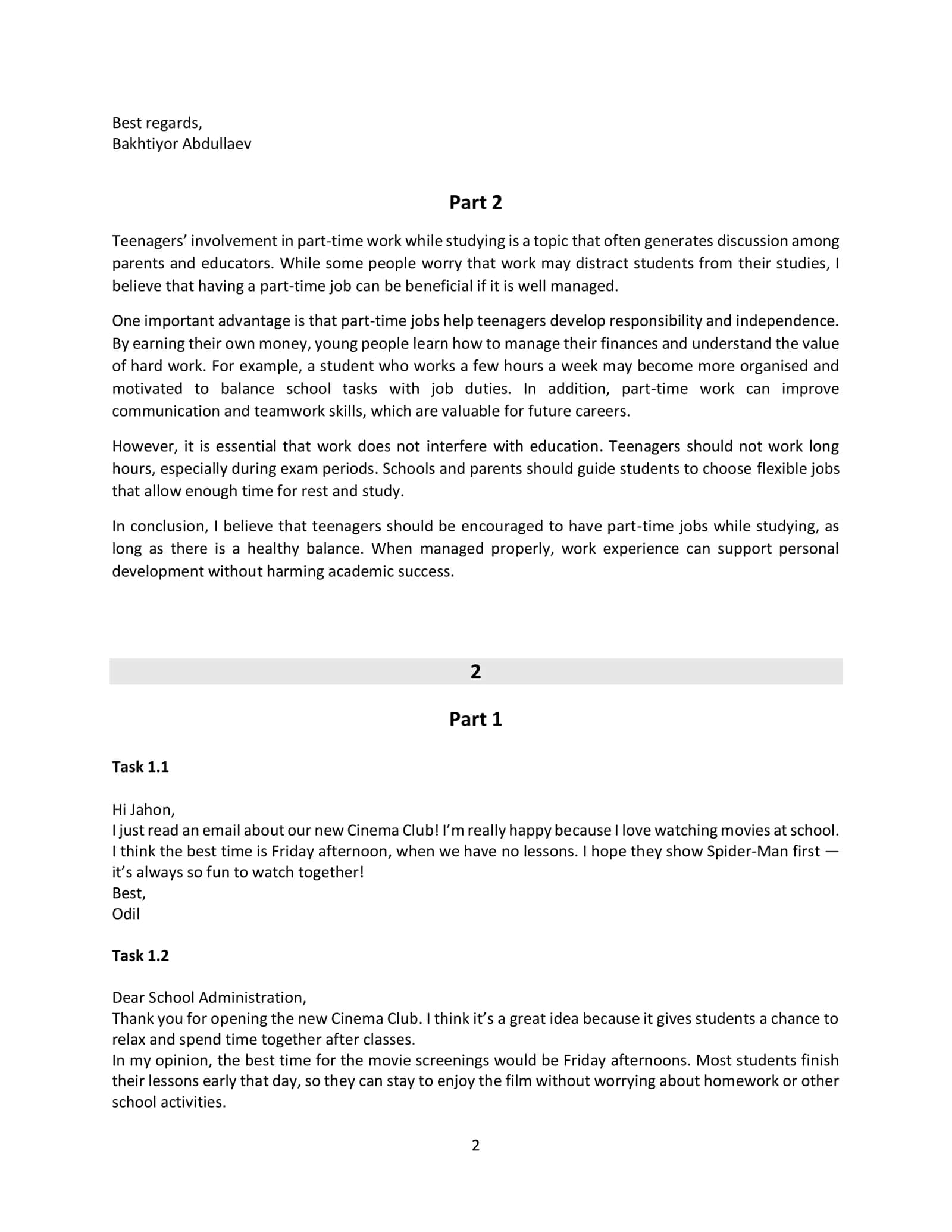 Multilevel Master Writing 2